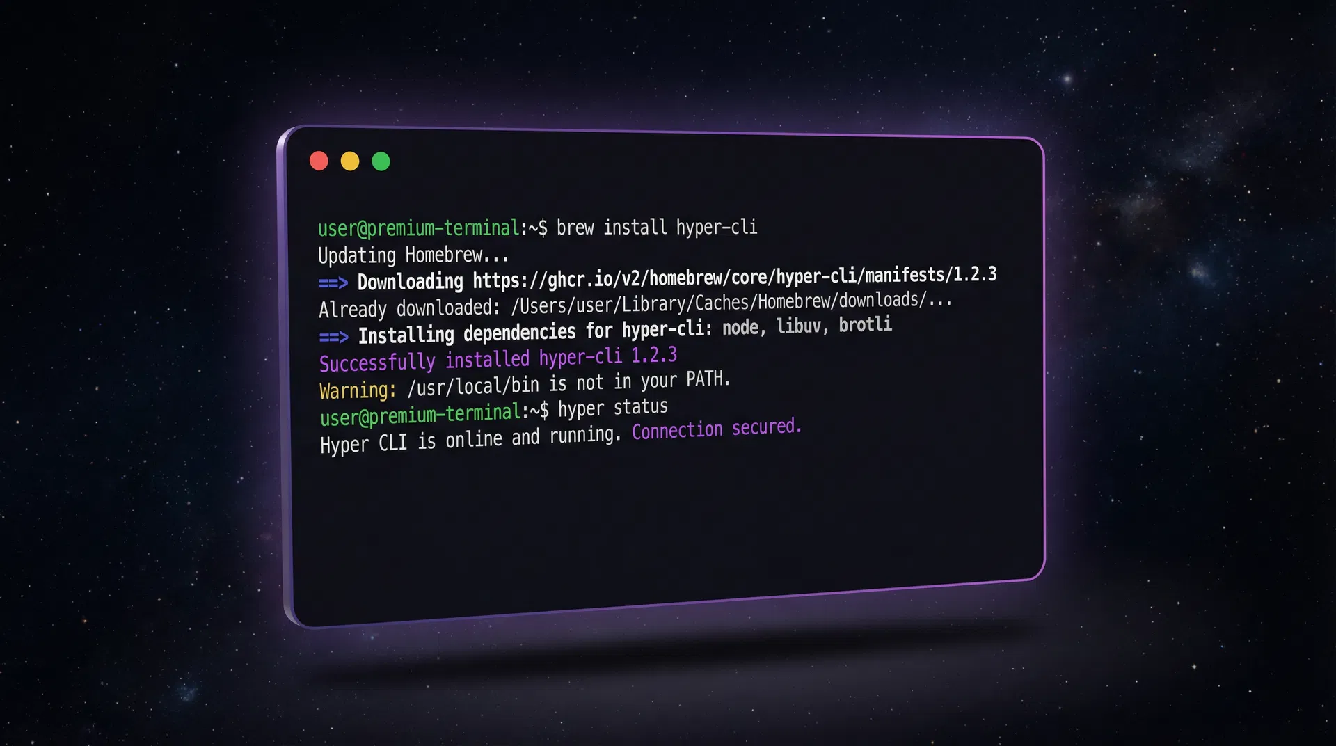 Terminal commands preview