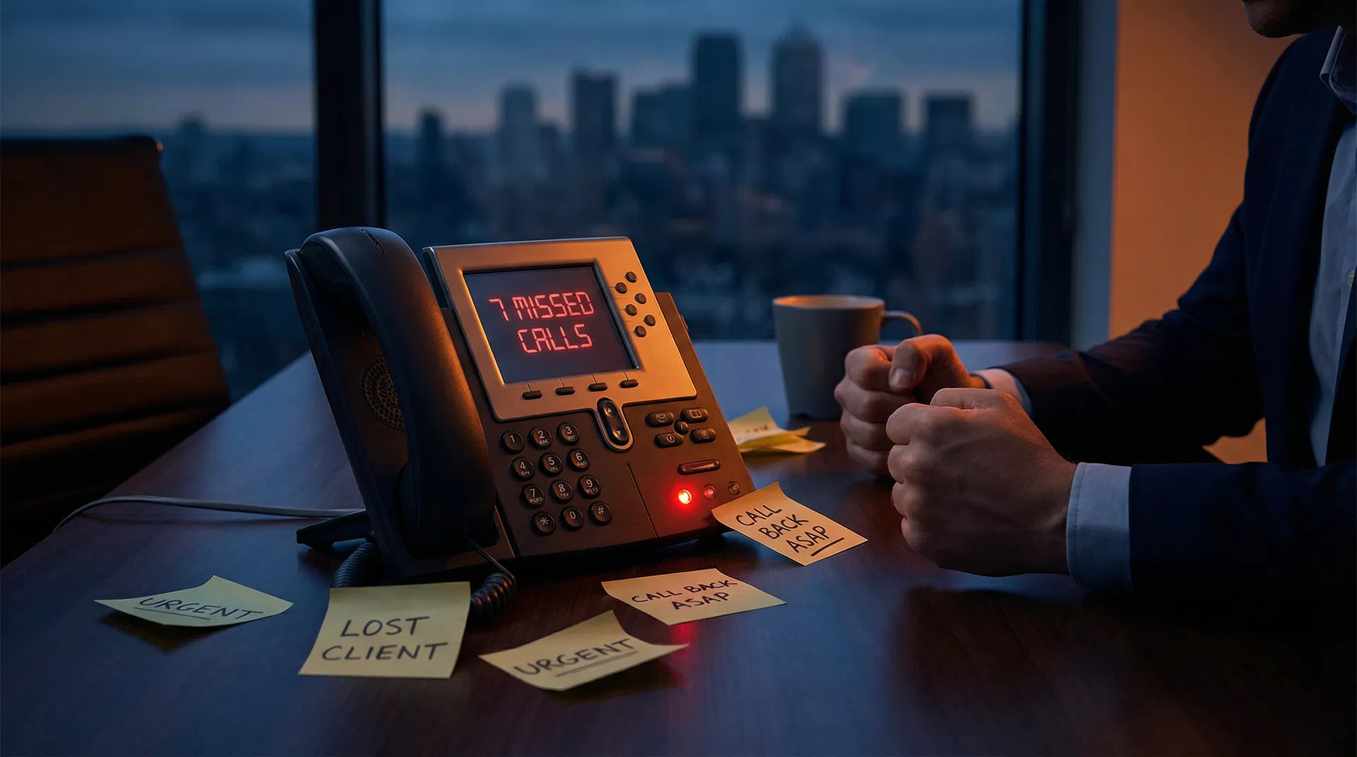 Missed calls on a business phone