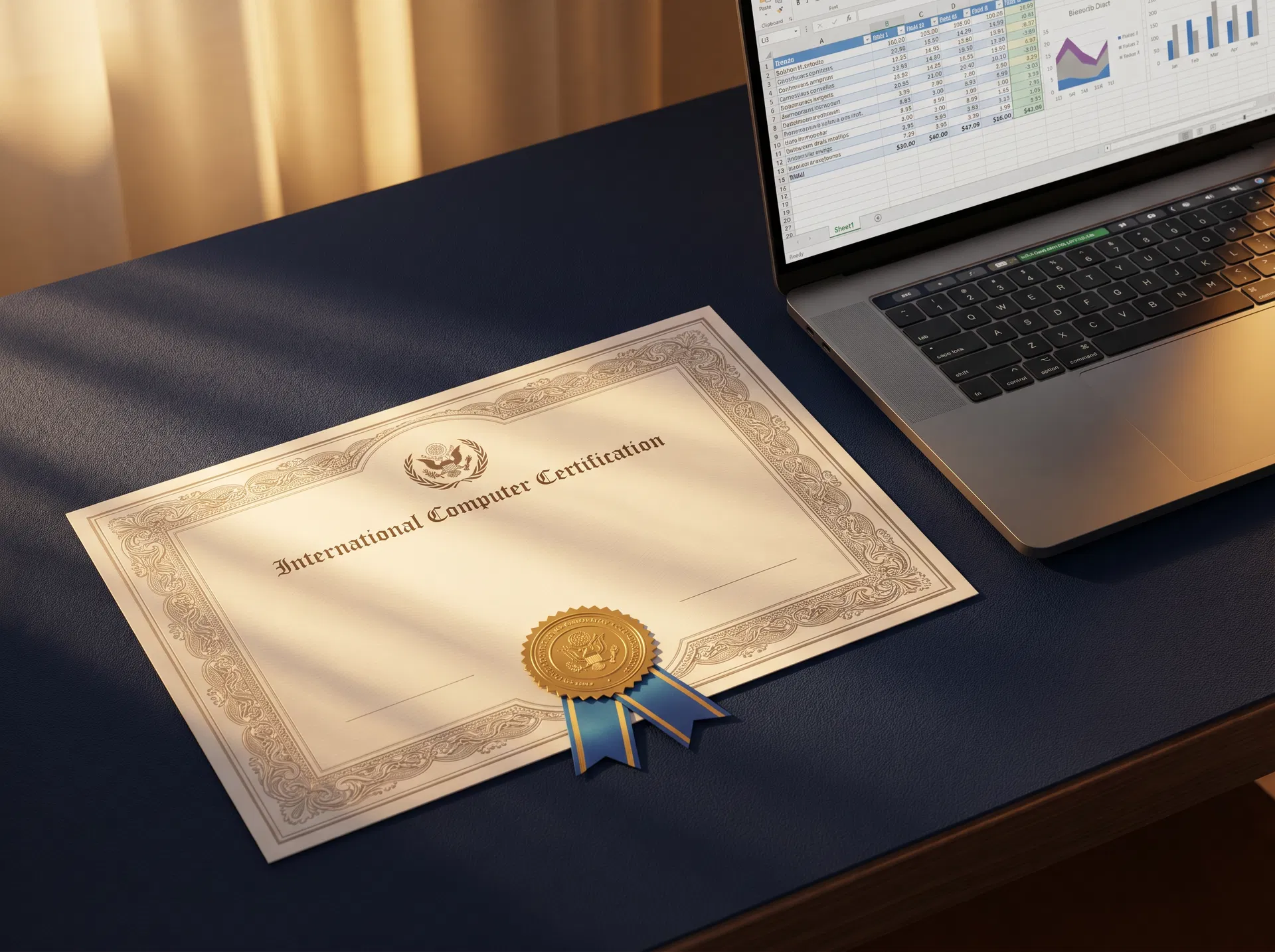 شهادة ICDL المعتمدة من نقابة التجاريين بختم النسر - الرخصة الدولية لقيادة الحاسب الآلي