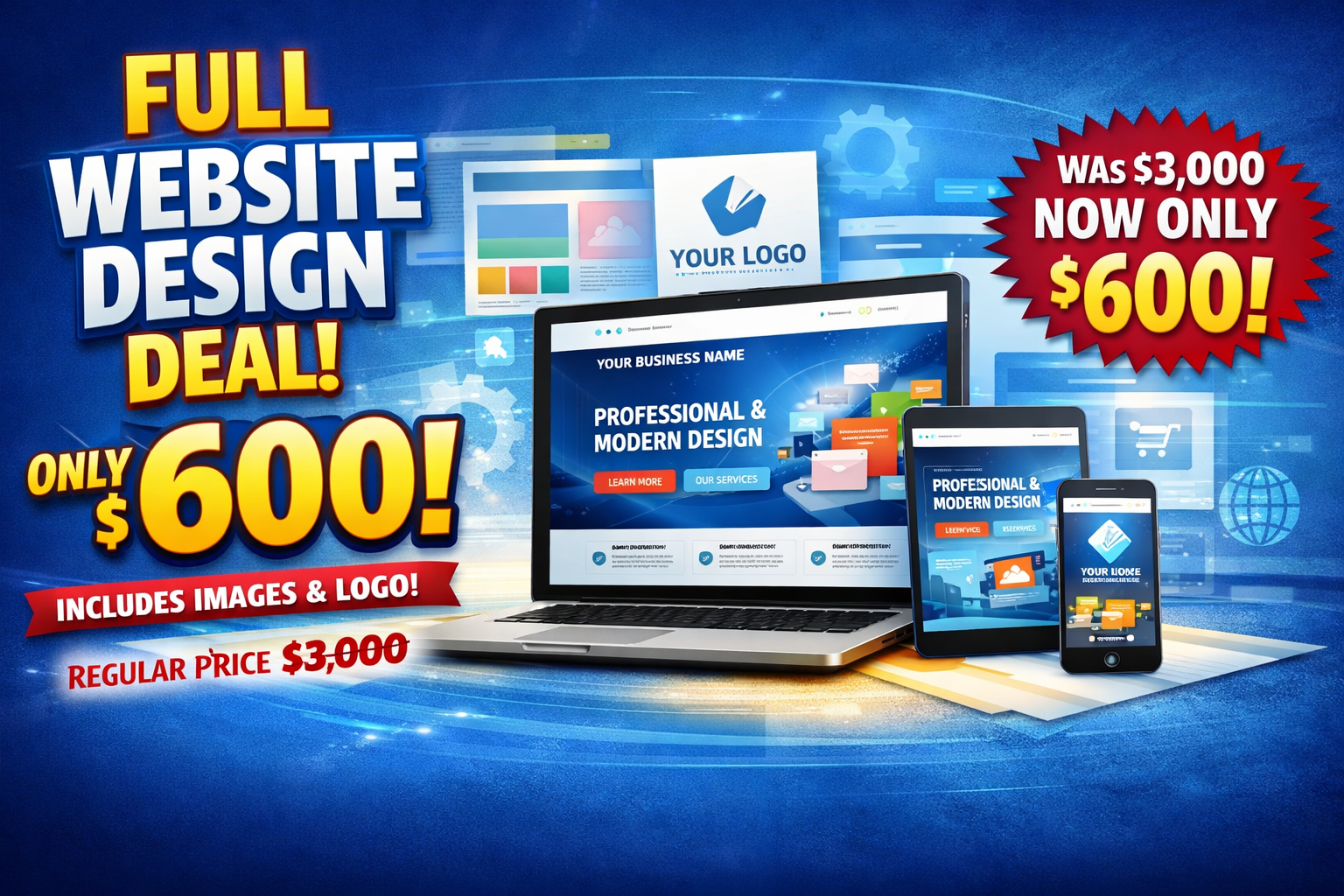 Full Website Design Deal – Only $600