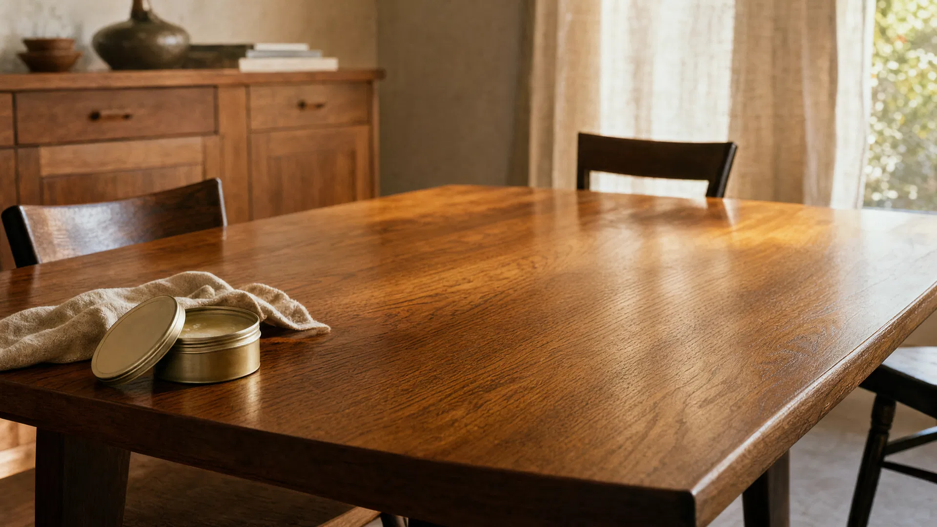 Restored oak dining table