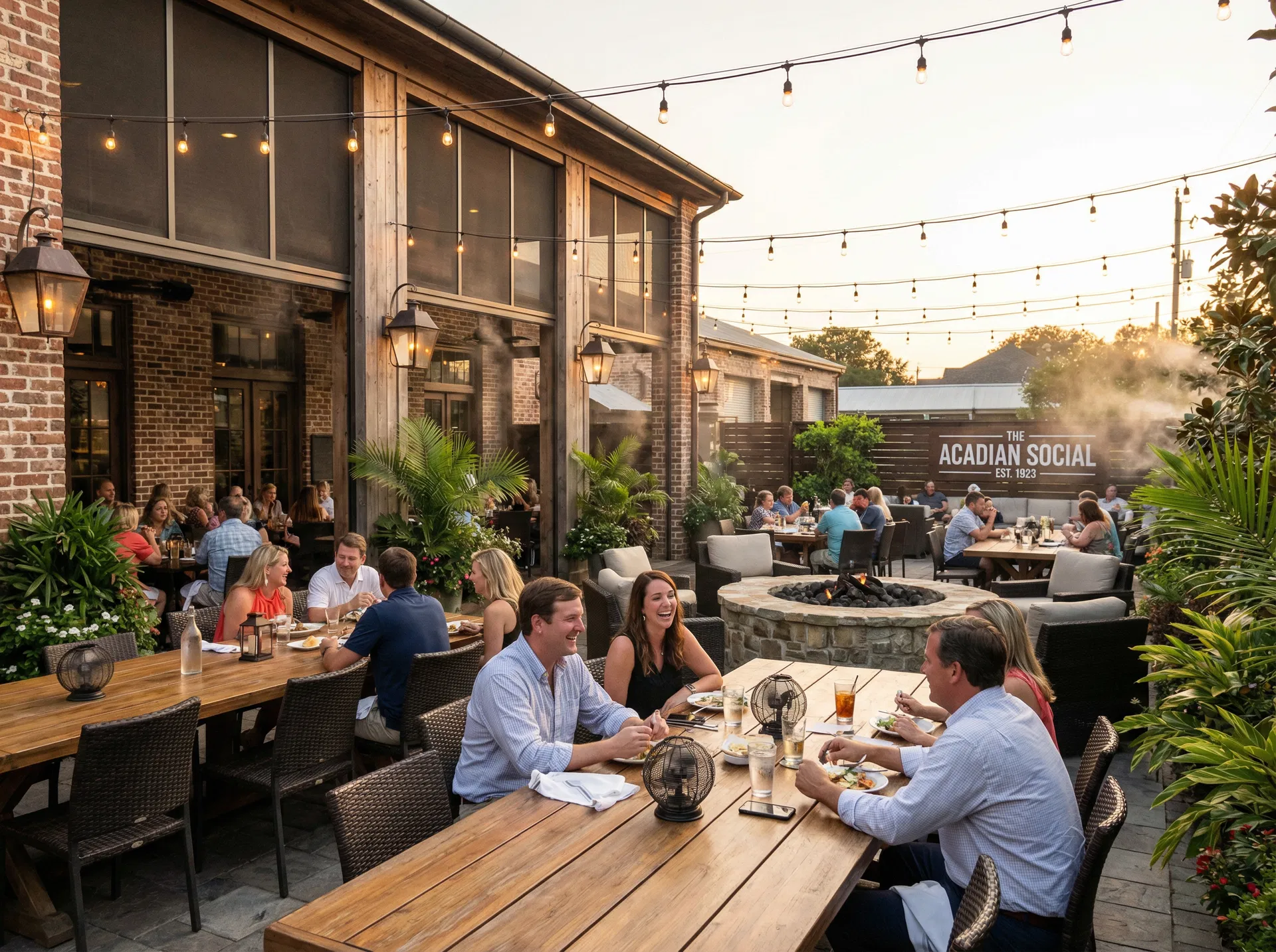 Commercial restaurant patio with guests