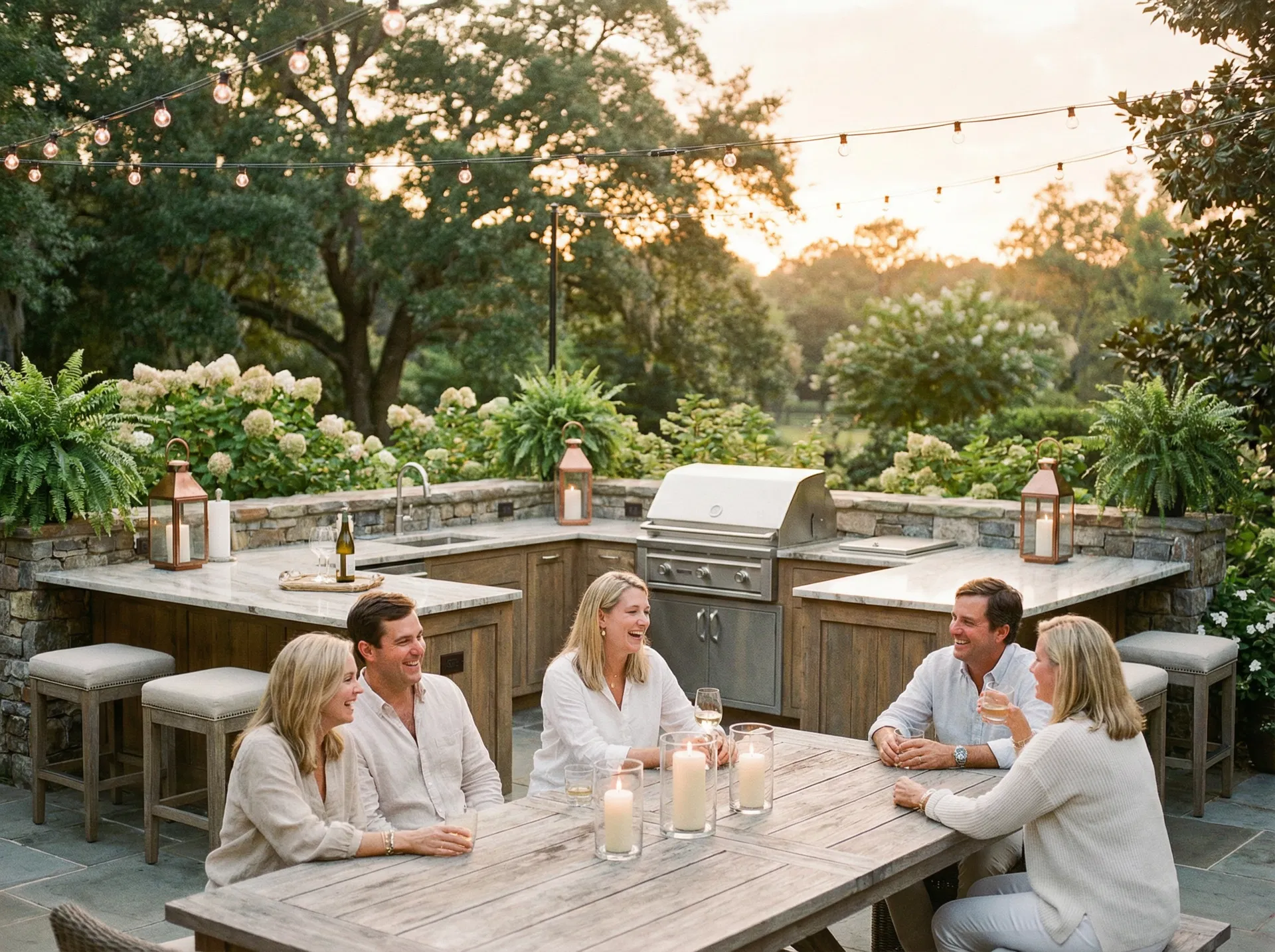 Outdoor kitchen entertaining