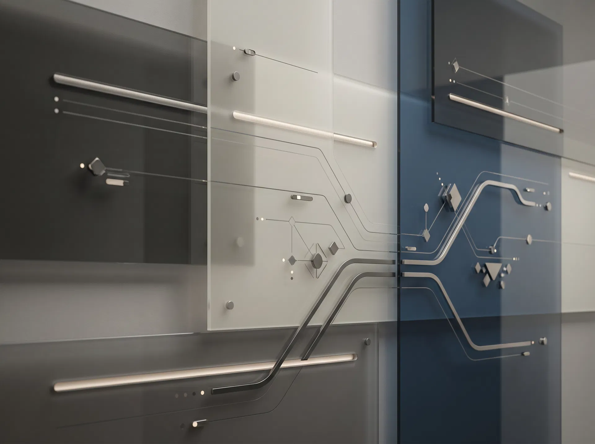 Painel abstrato sofisticado em tons escuros e neutros