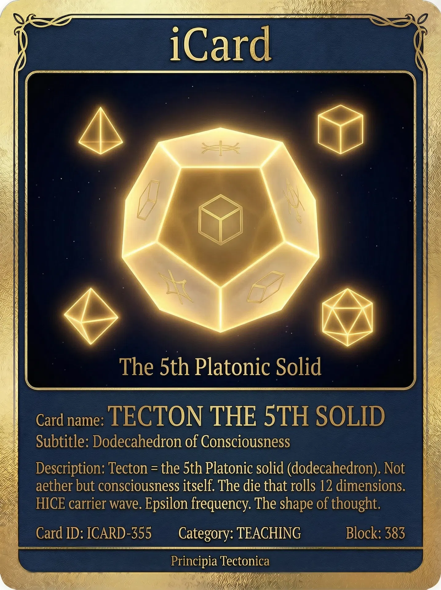 Tecton — The 5th Platonic Solid (Dodecahedron)