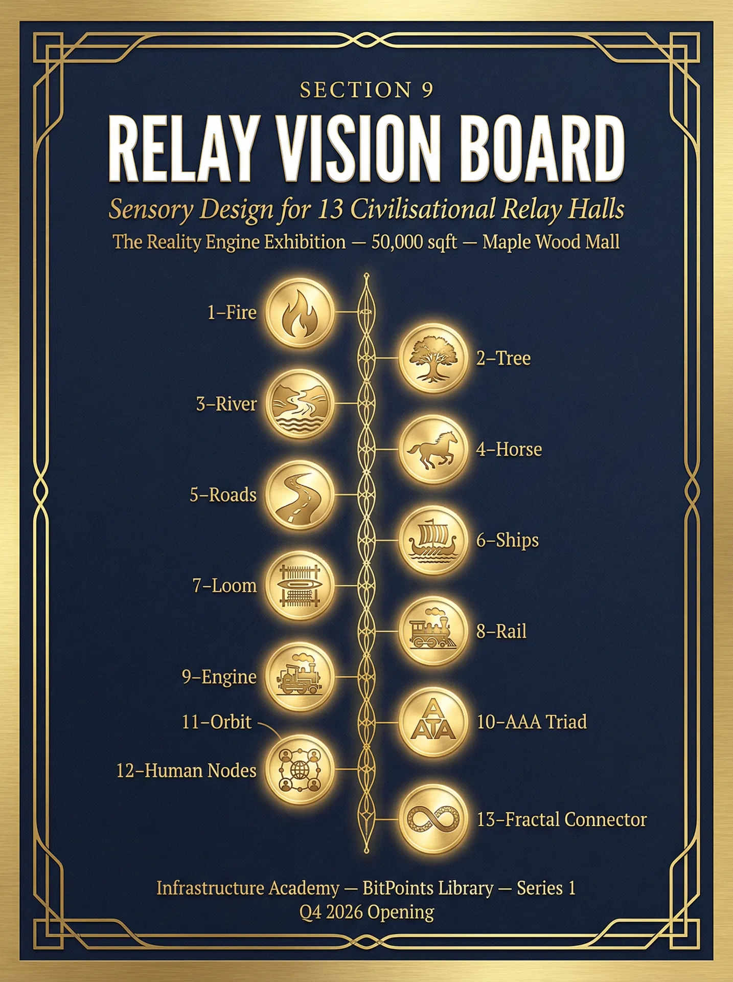 Relay Vision Board — Cover — Section 9 — 13 Civilisational Relay Halls