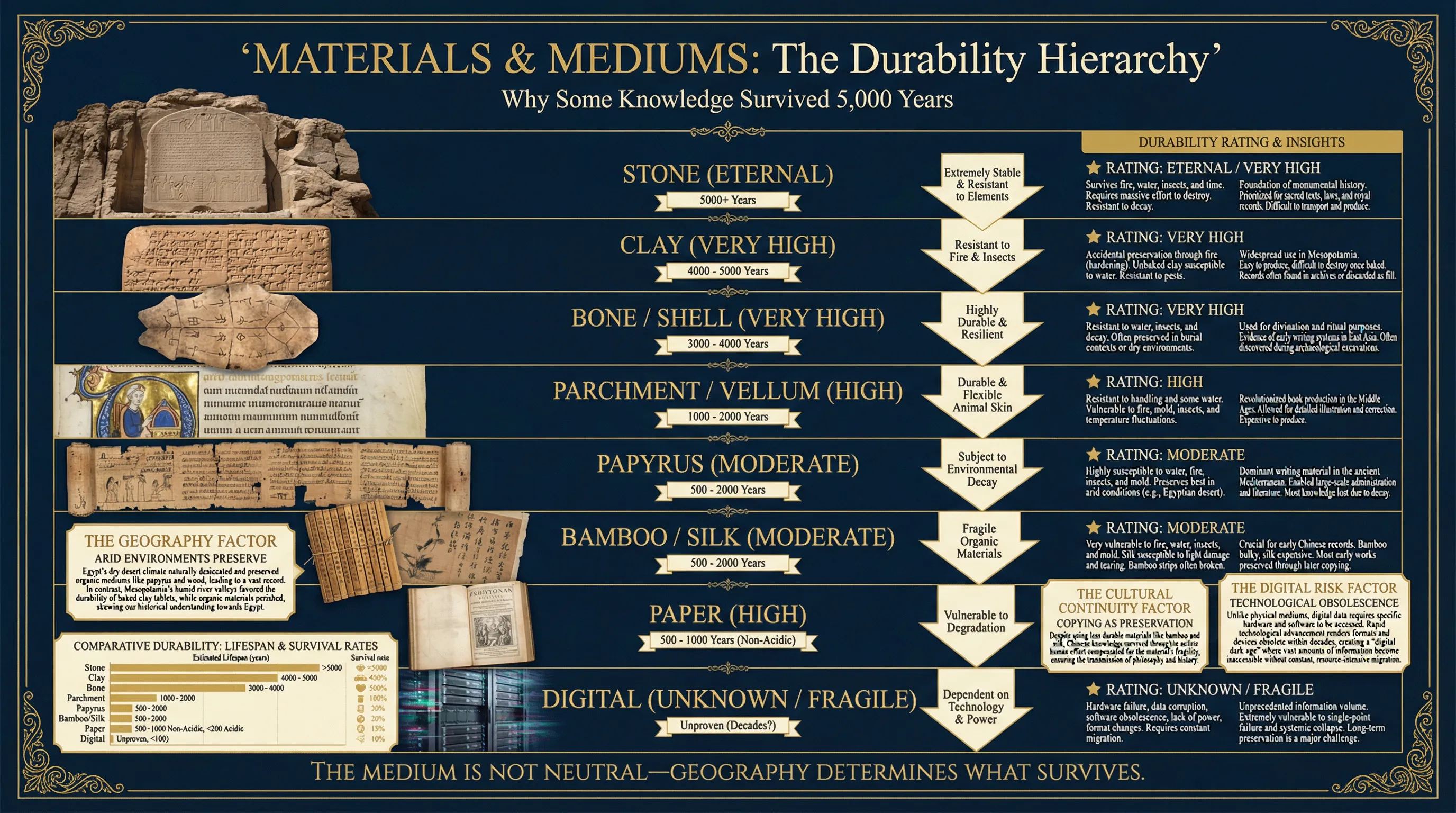 Knowledge Web: Materials and Mediums Durability Hierarchy