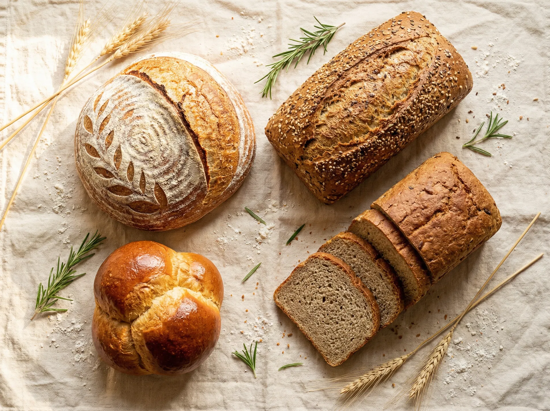 Verschiedene Brotsorten gebacken mit dem Panasonic SD-YR2540: Weißbrot, Vollkornbrot, Dinkelbrot