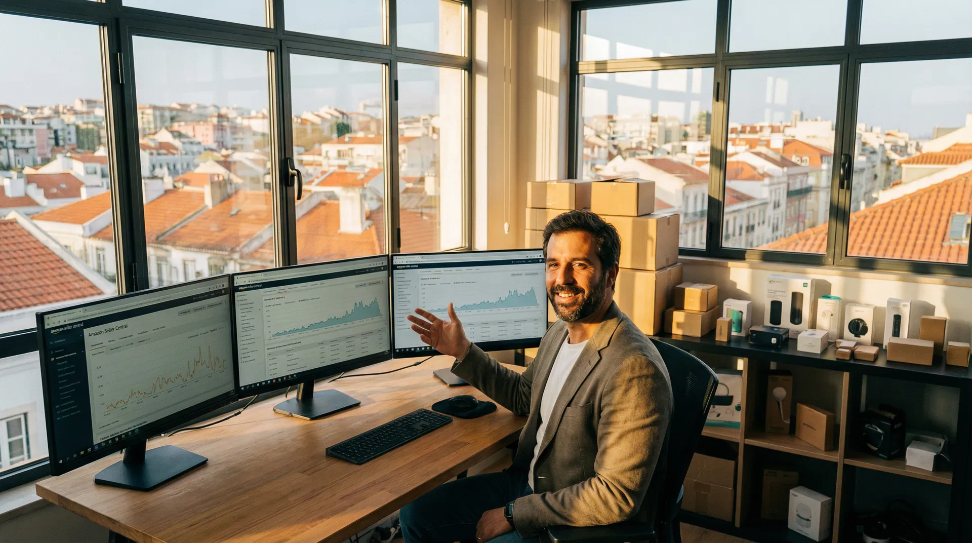 Como ganhar dinheiro na Amazon Portugal 2026 - empreendedor português com Amazon Seller Central