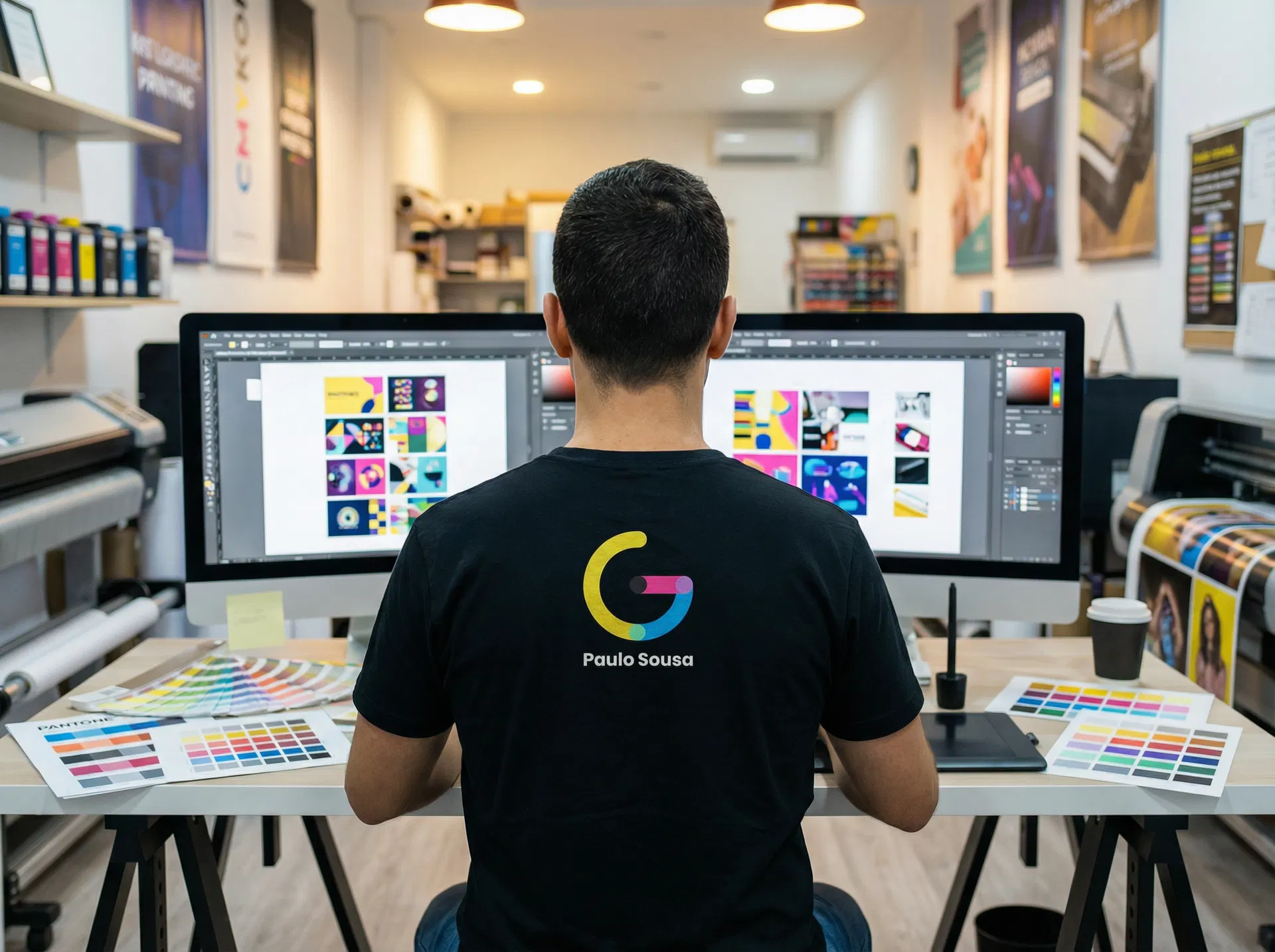 Estúdio de design gráfico da Gráfica Ansiães em Carrazeda de Ansiães