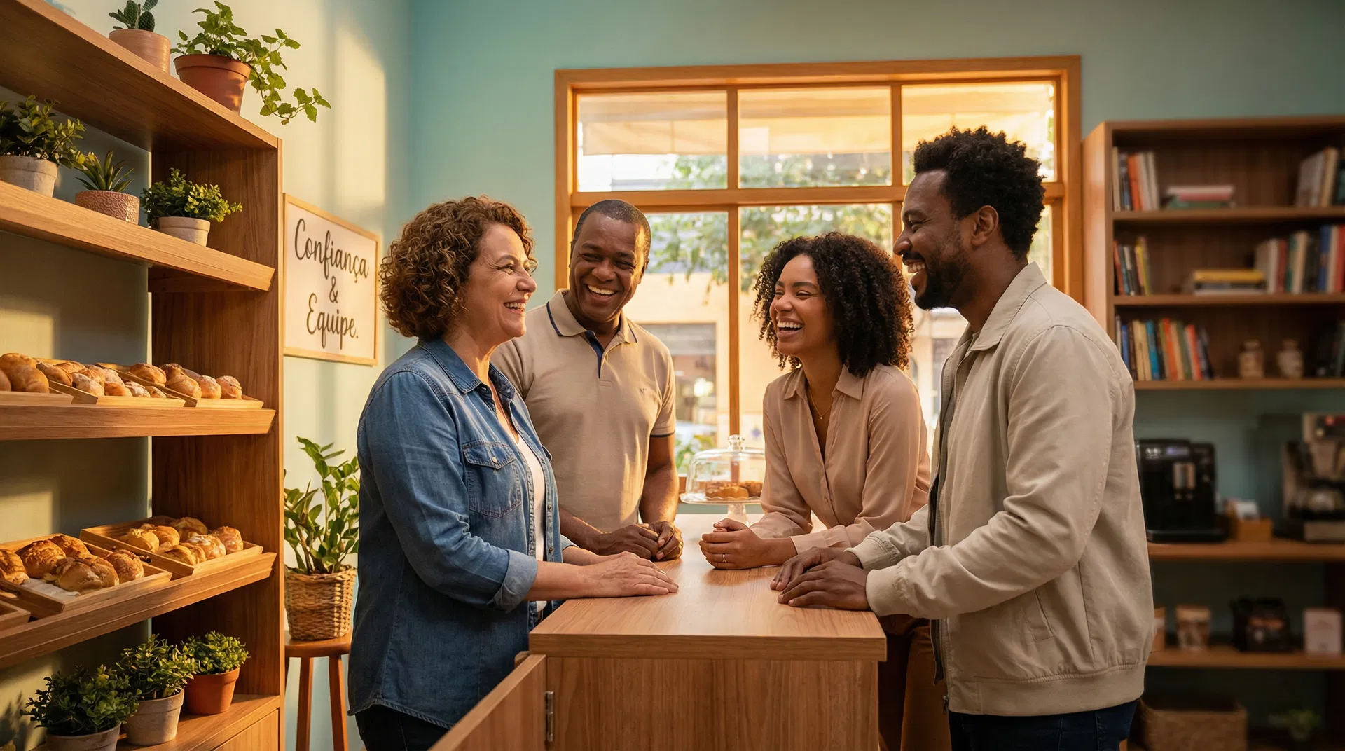 Pequenos empresários trabalhando juntos em seu negócio