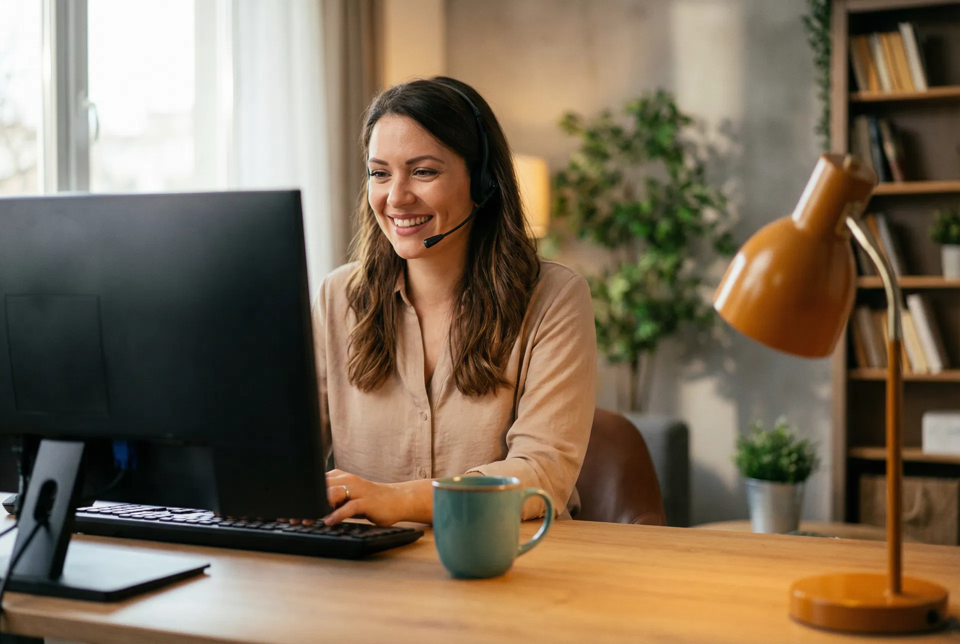 Atendente da CY Corretora oferecendo suporte