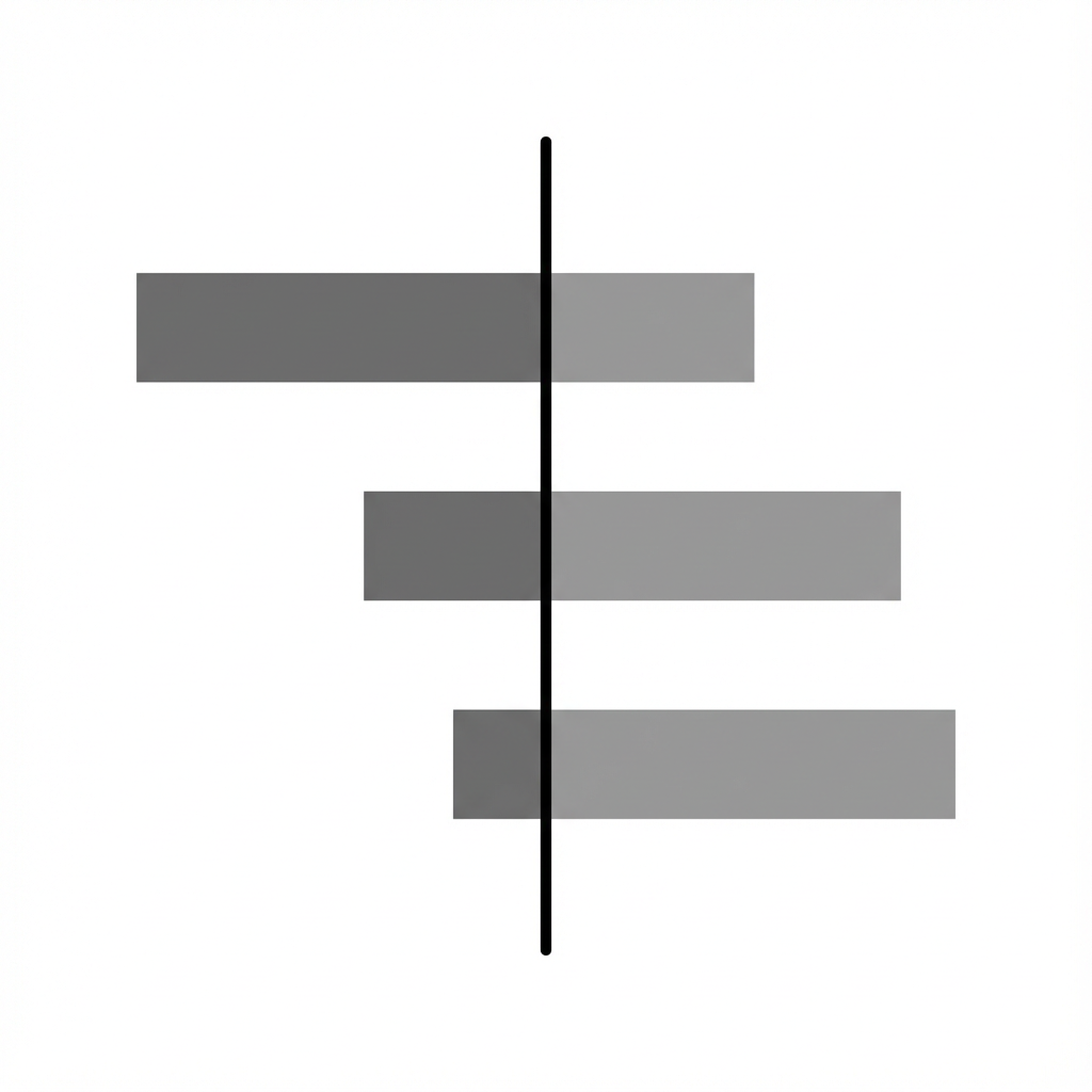 双方向棒グラフ（横）