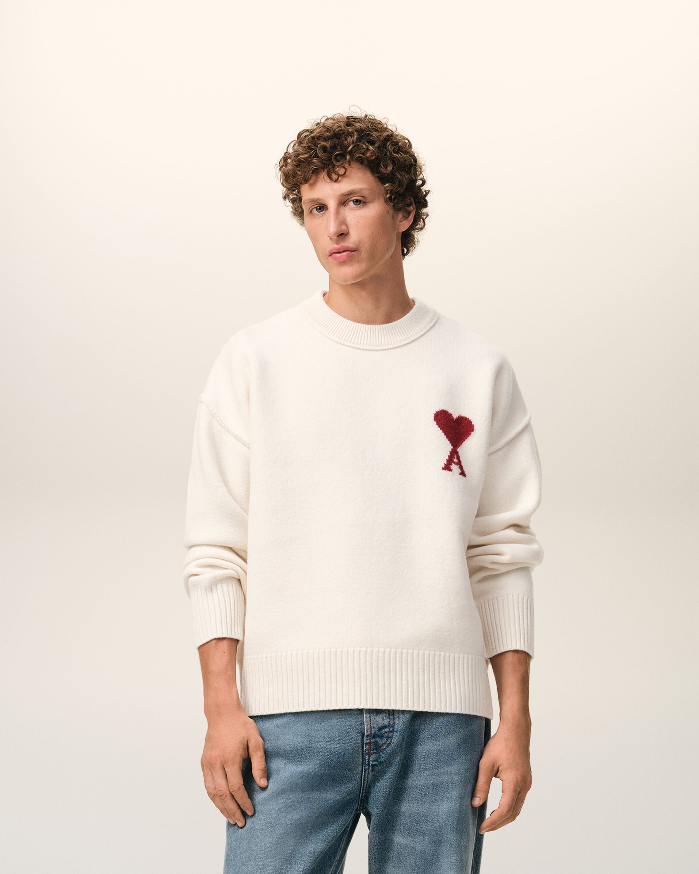 Ami Paris Jacquard Polo Sweater