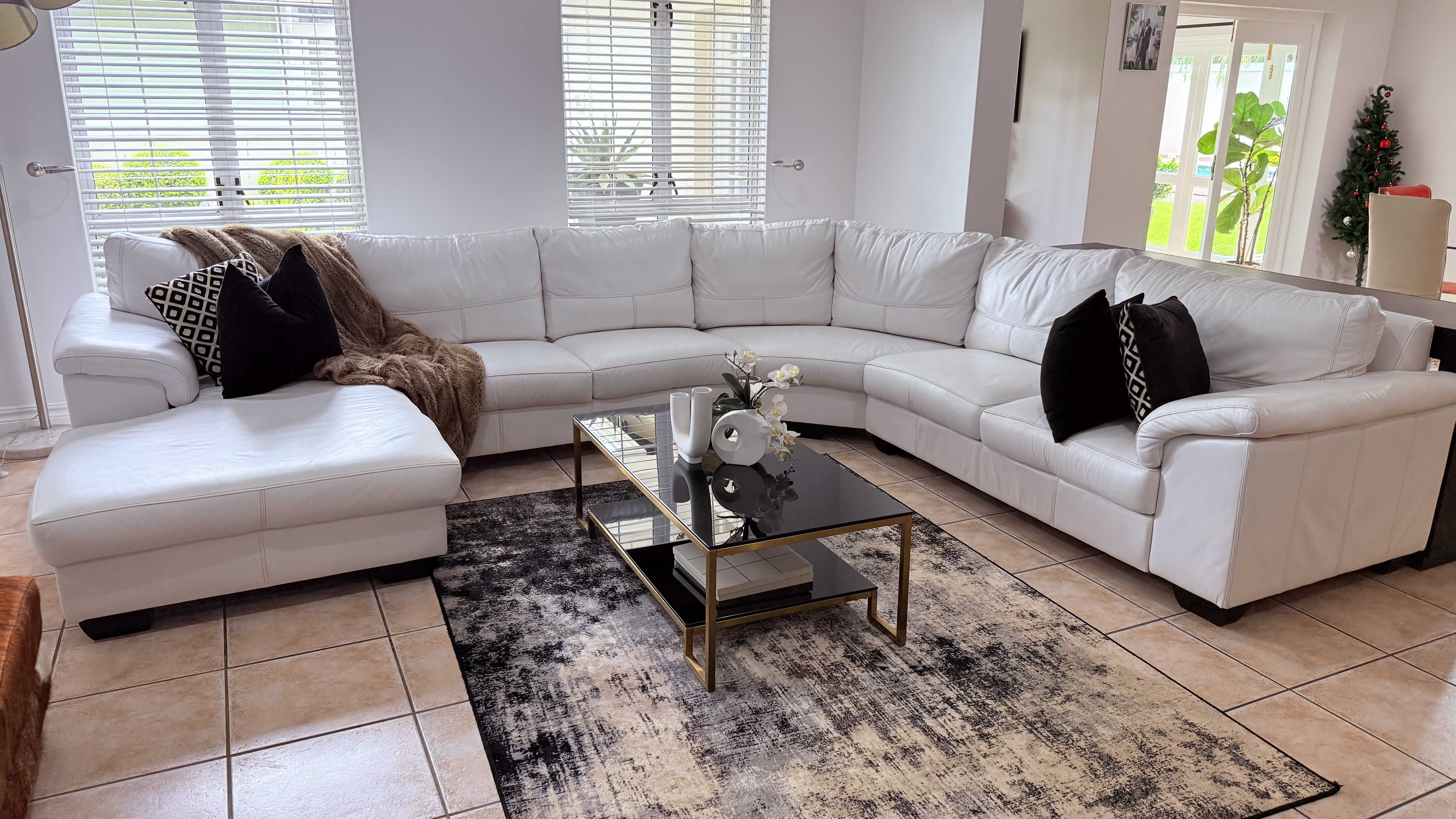 White Leather Couch 1