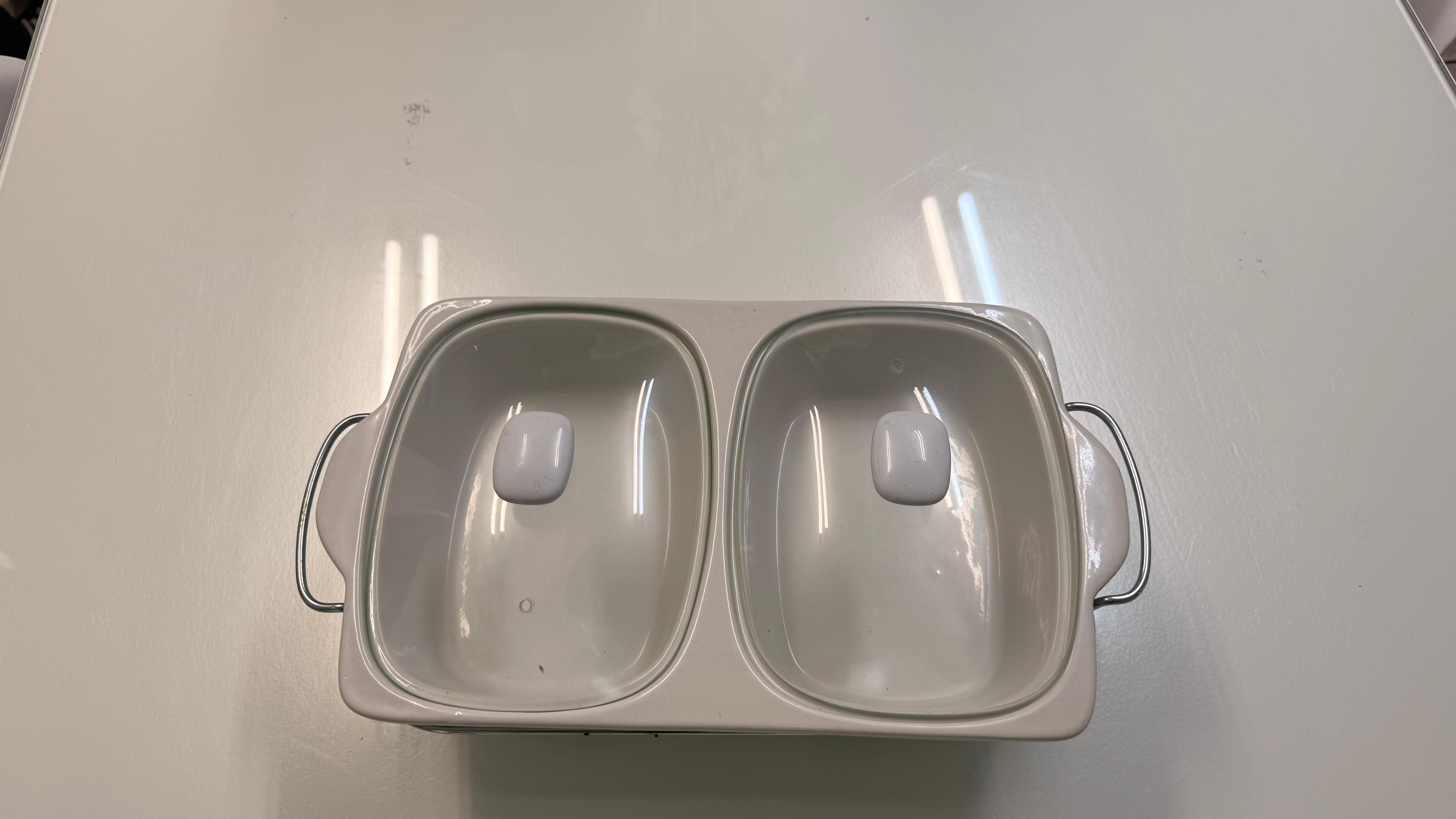 Dual food server with candle warmer 1