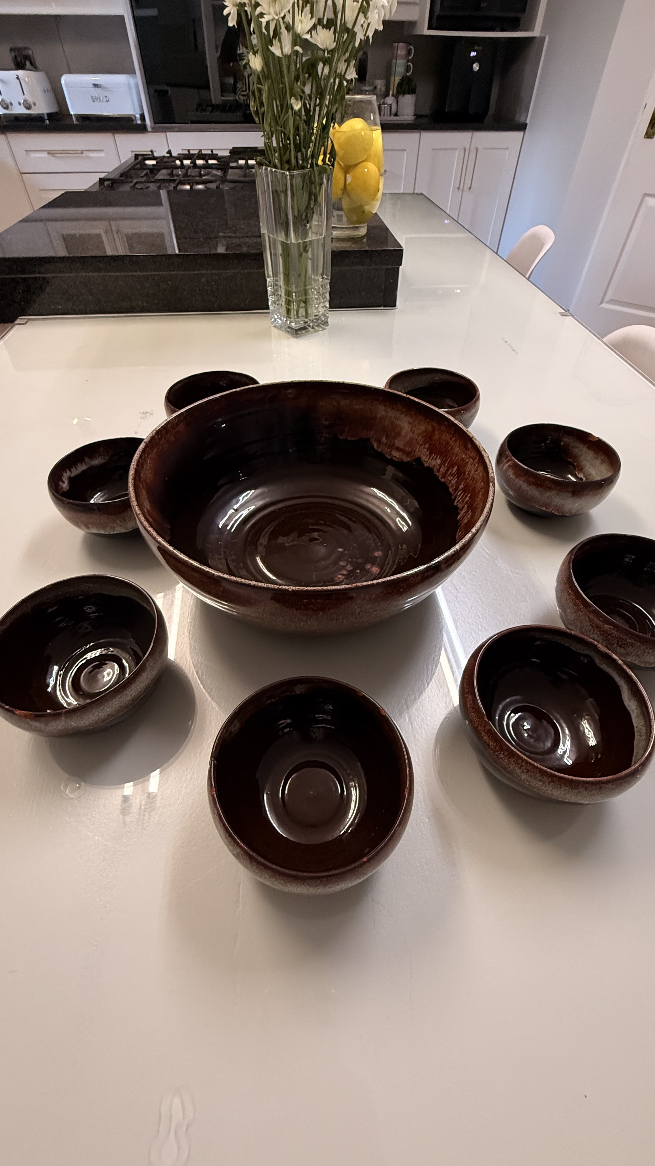 1 Clay Soup bowl and 7 soup bowls 1