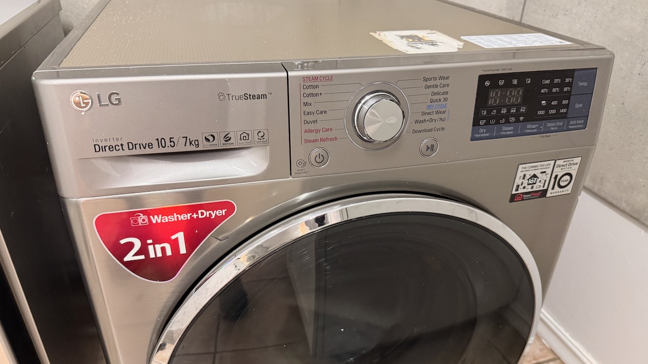 LG TrueSteam Washer and Dryer - 10.5/7KG 