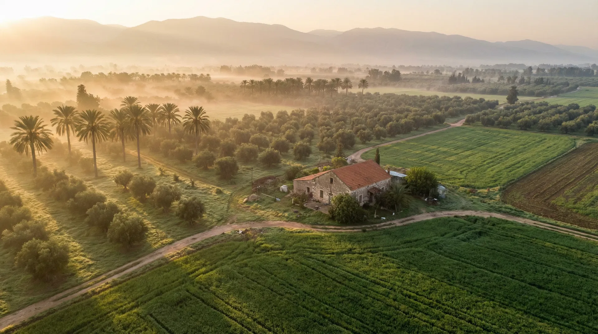 مزرعة في الفجر