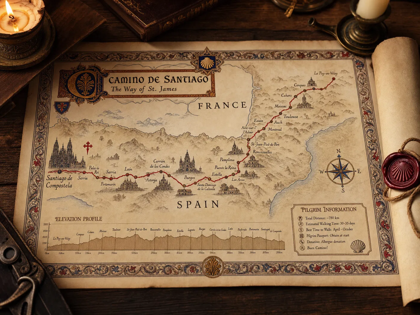 Custom Pilgrimage Route Maps