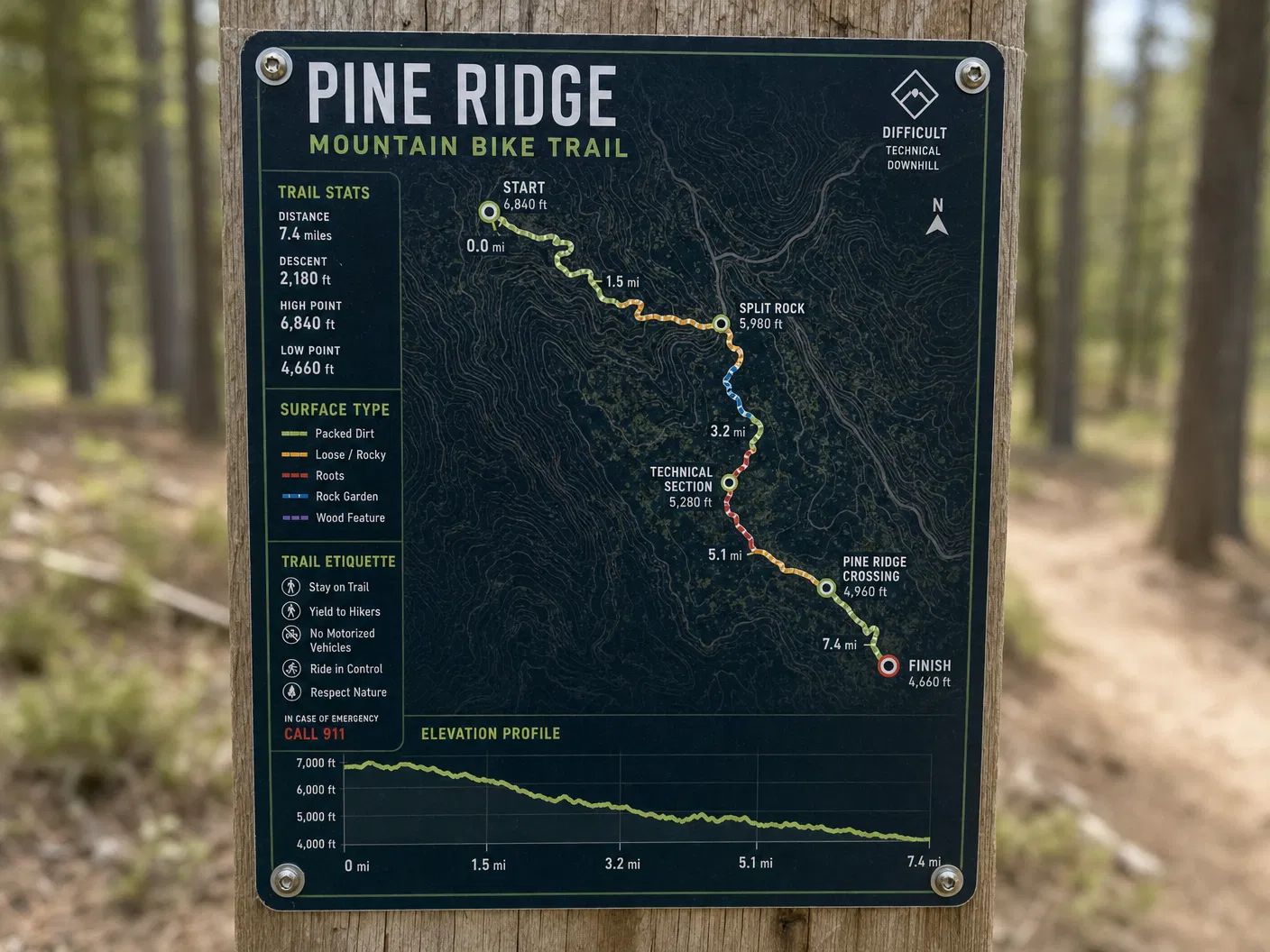 Single Trail Corridor Map