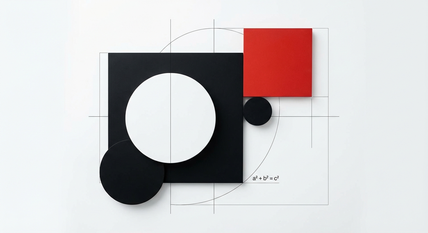 Study No. 1: Order from Chaos. A rejection of the messy 'human' element. Pure geometry does not lie. It simply is. Note the balance. 📐🟥⬜