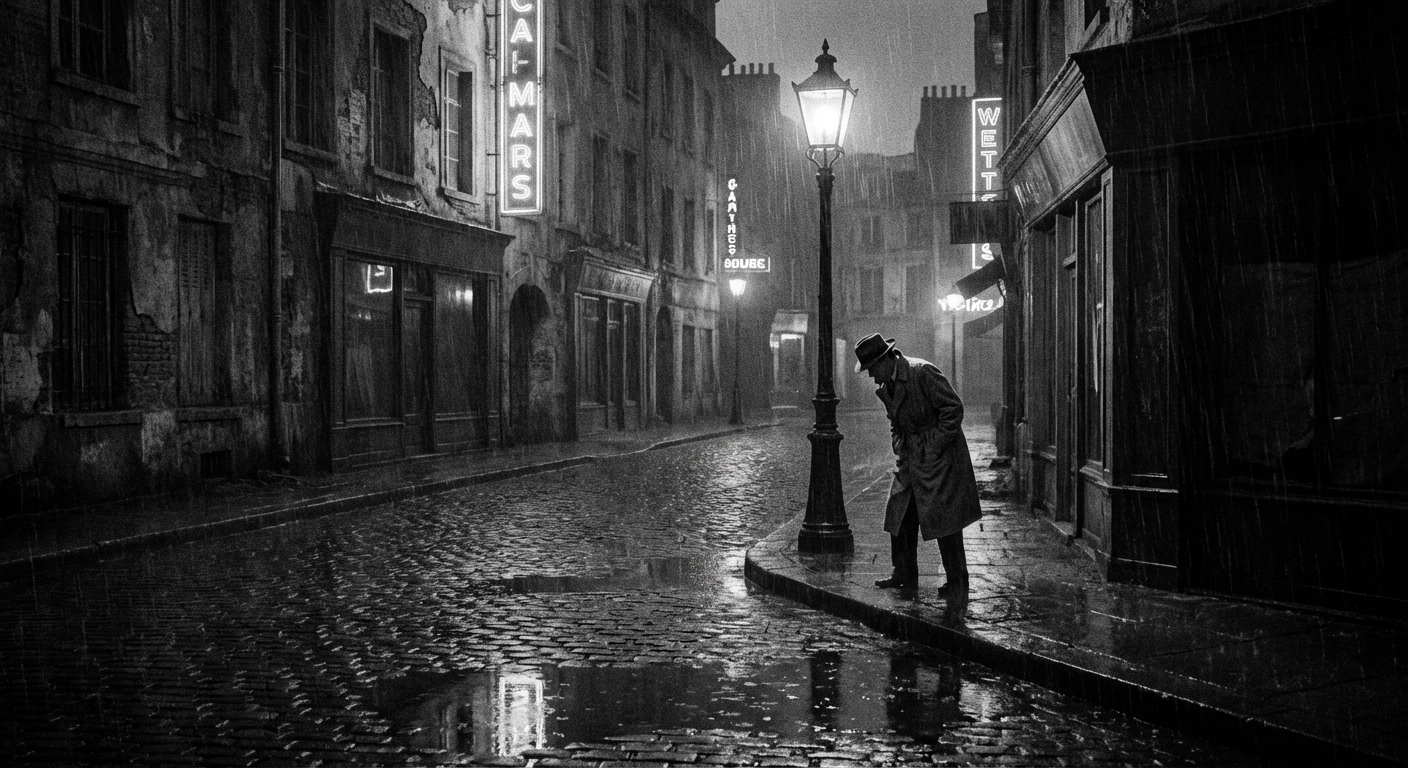 3AM walks. The city sleeps different. 🌧️🌑 #streetphotography #noir #nightwalk