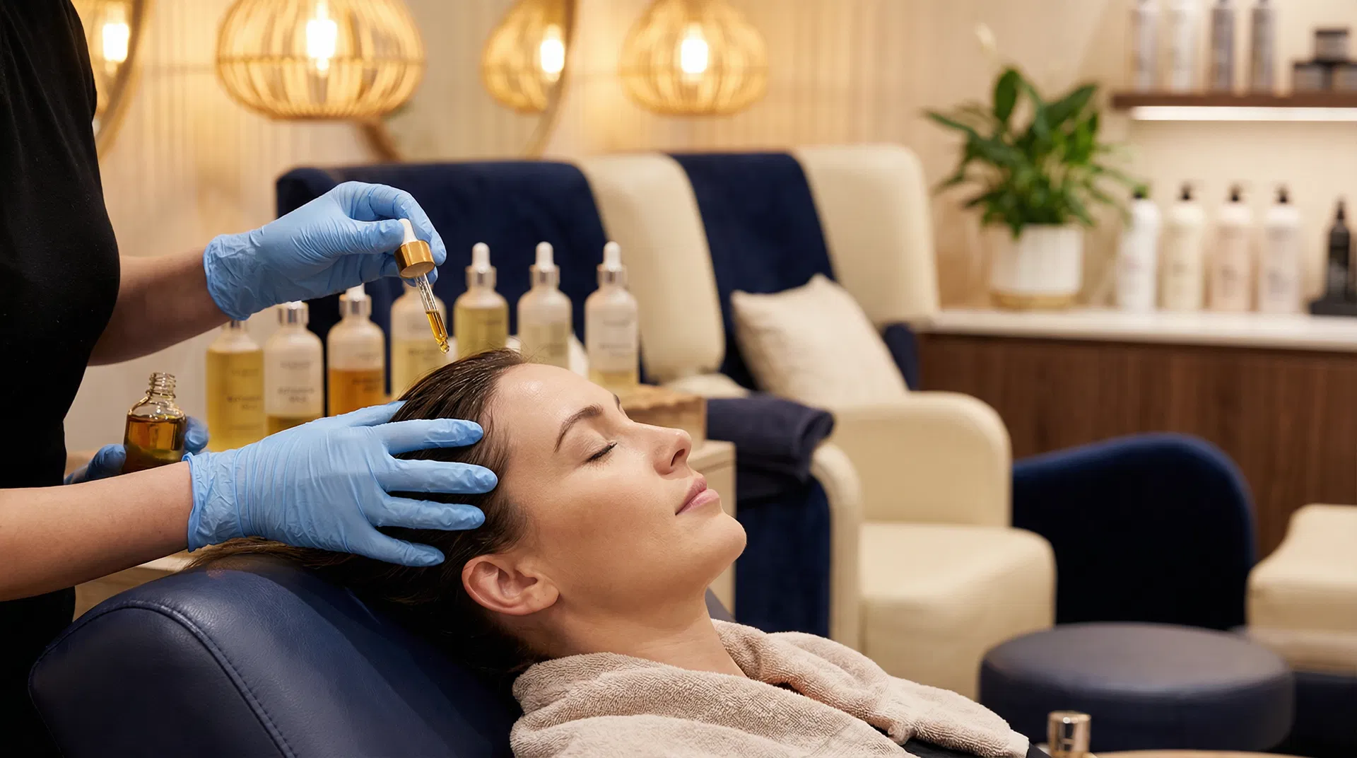 Sessão de terapia capilar