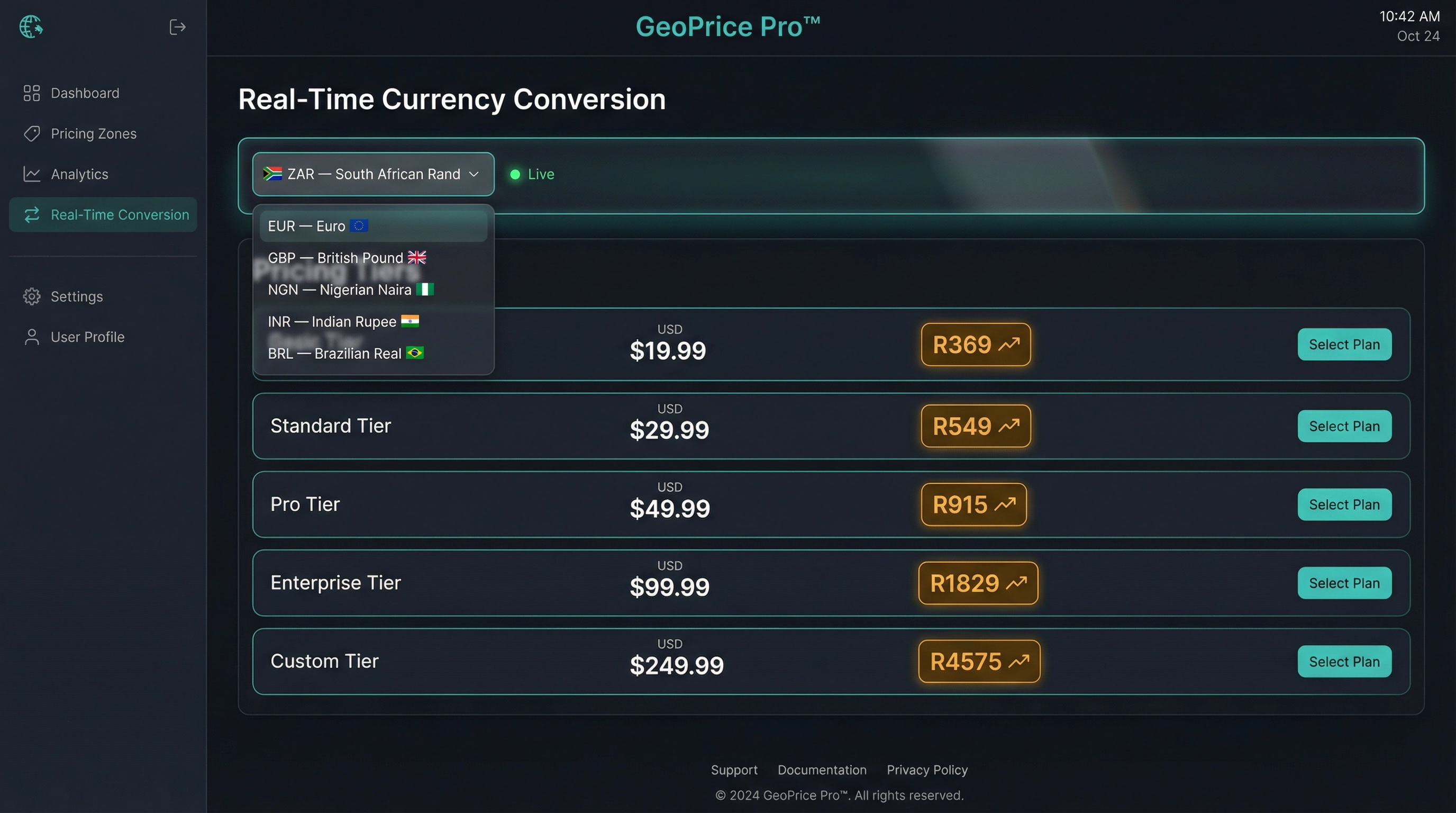 GeoPrice Pro™ — Real-Time Currency Conversion Preview