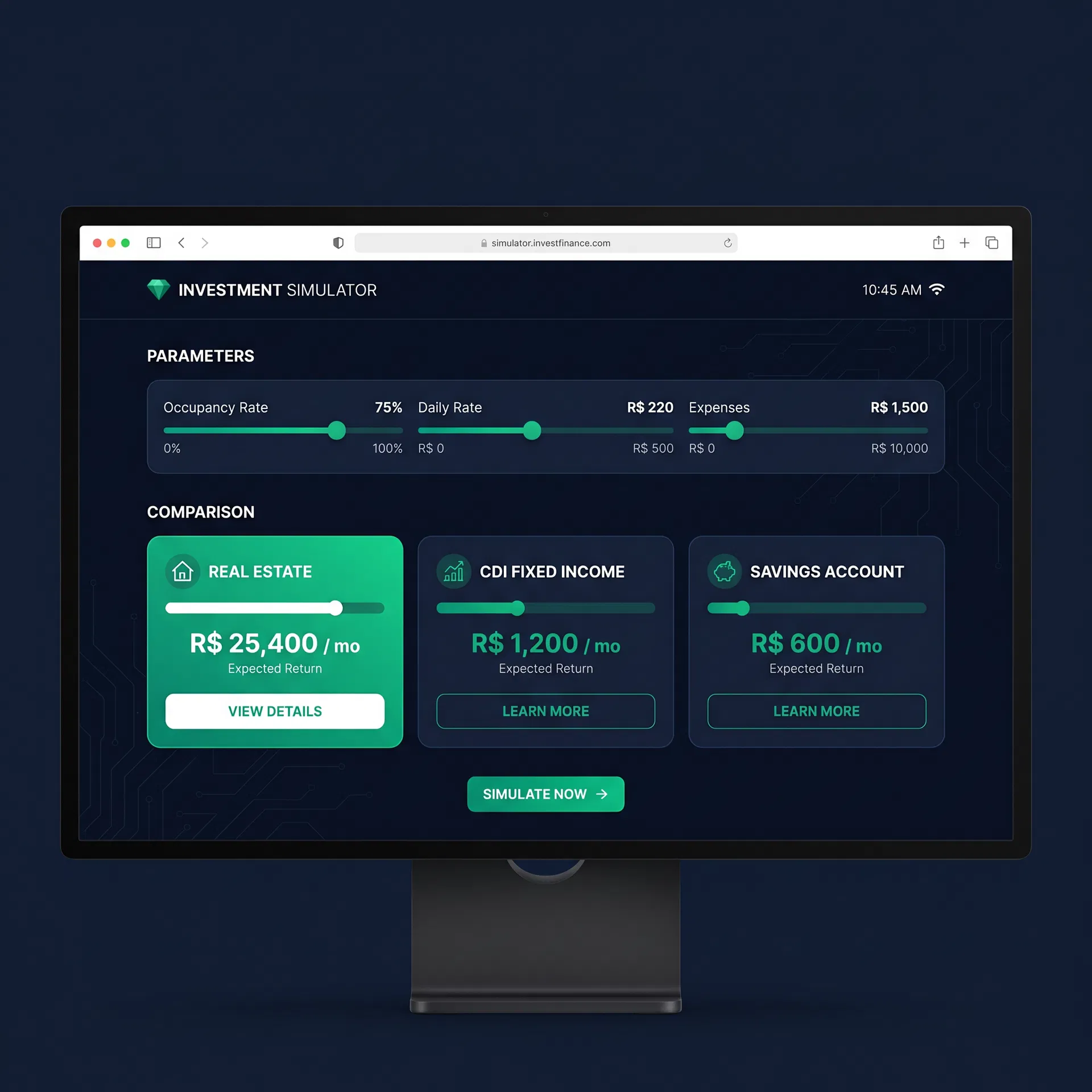 Simulador de Cenários InvestMeu