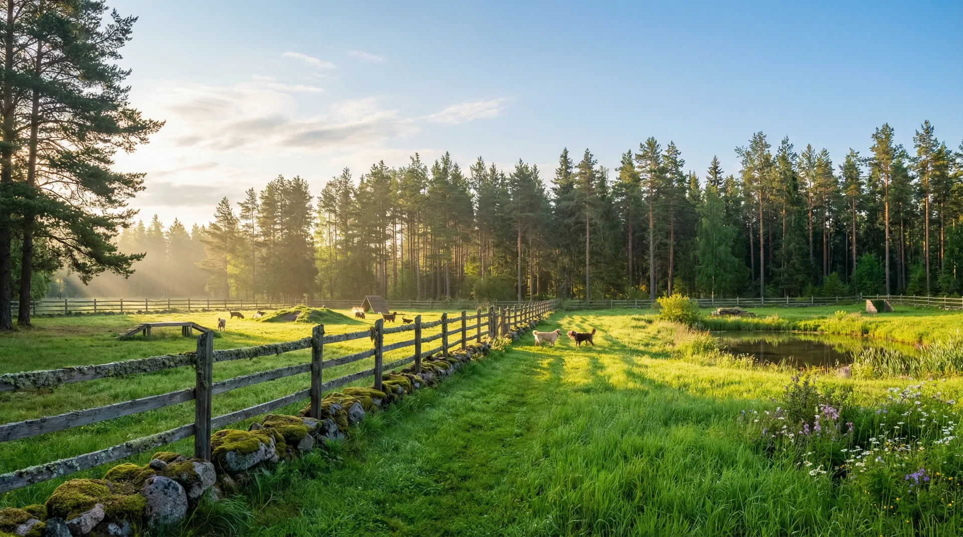 The yard is looking gorgeous this time of year 🌳 Perfect play weather!
