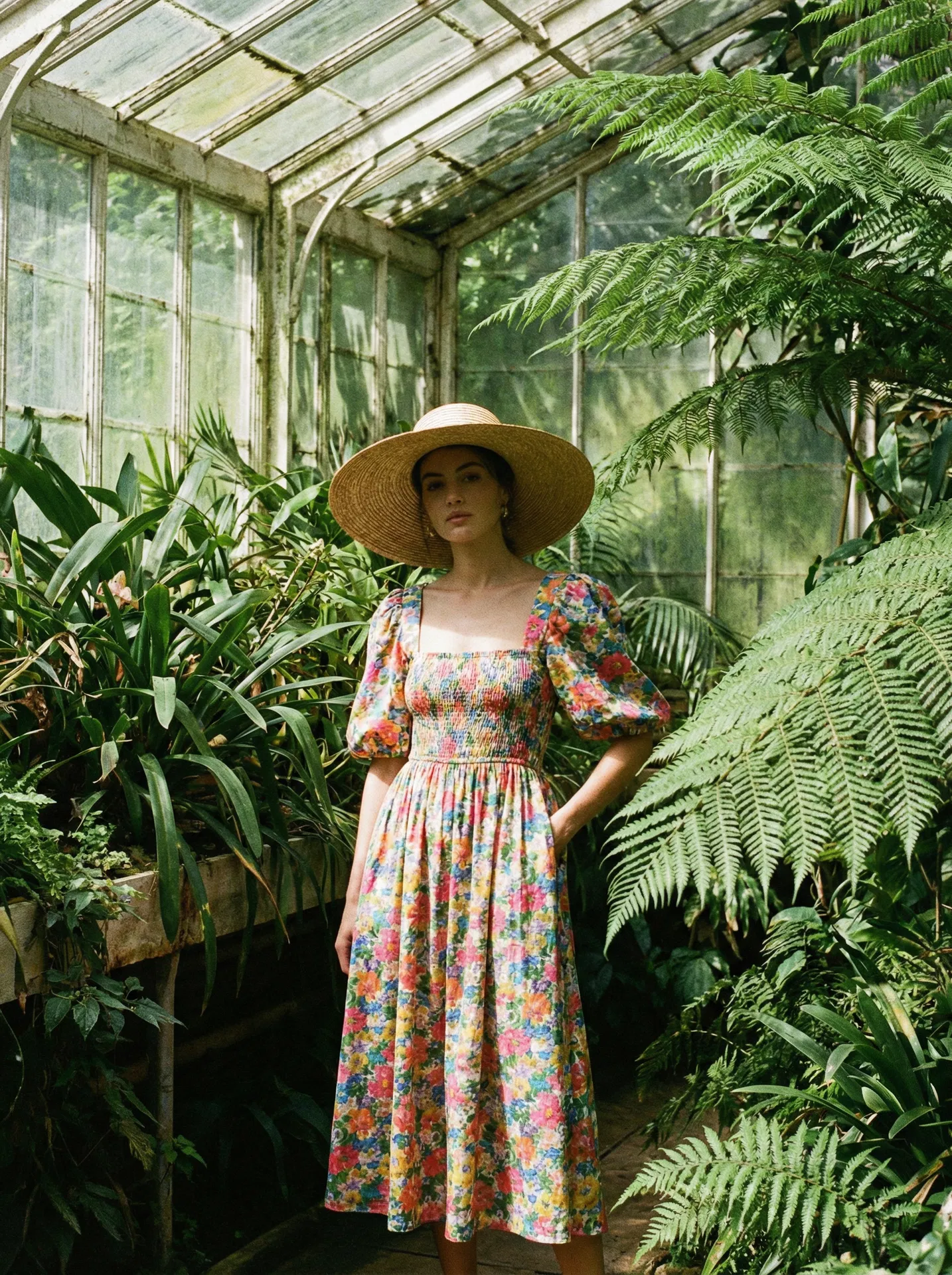 Square-Neck Floral Maxi Dress