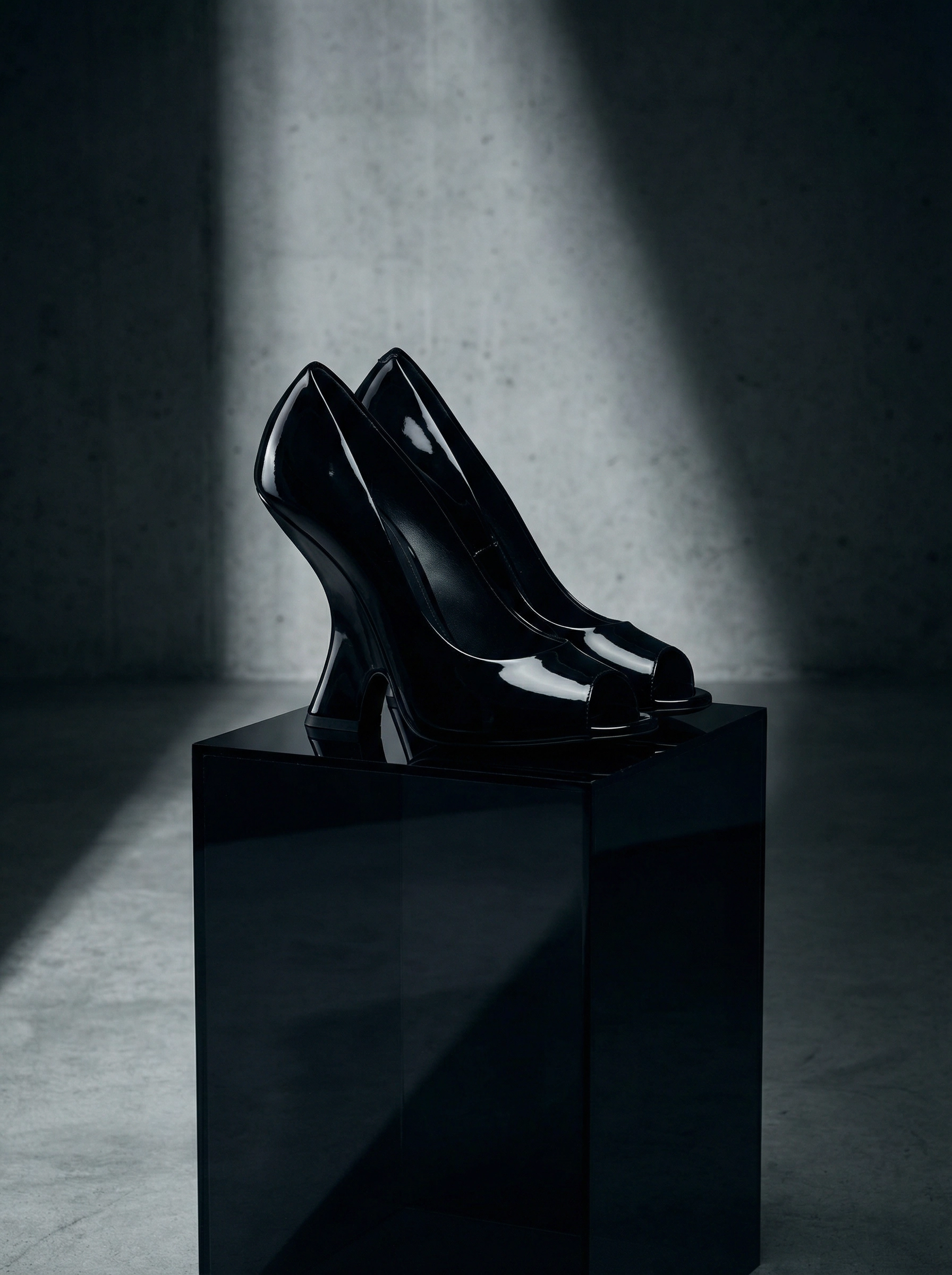 Sculptural Peep-Toe Pumps