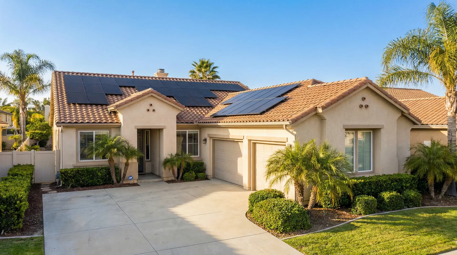 Home with solar panels