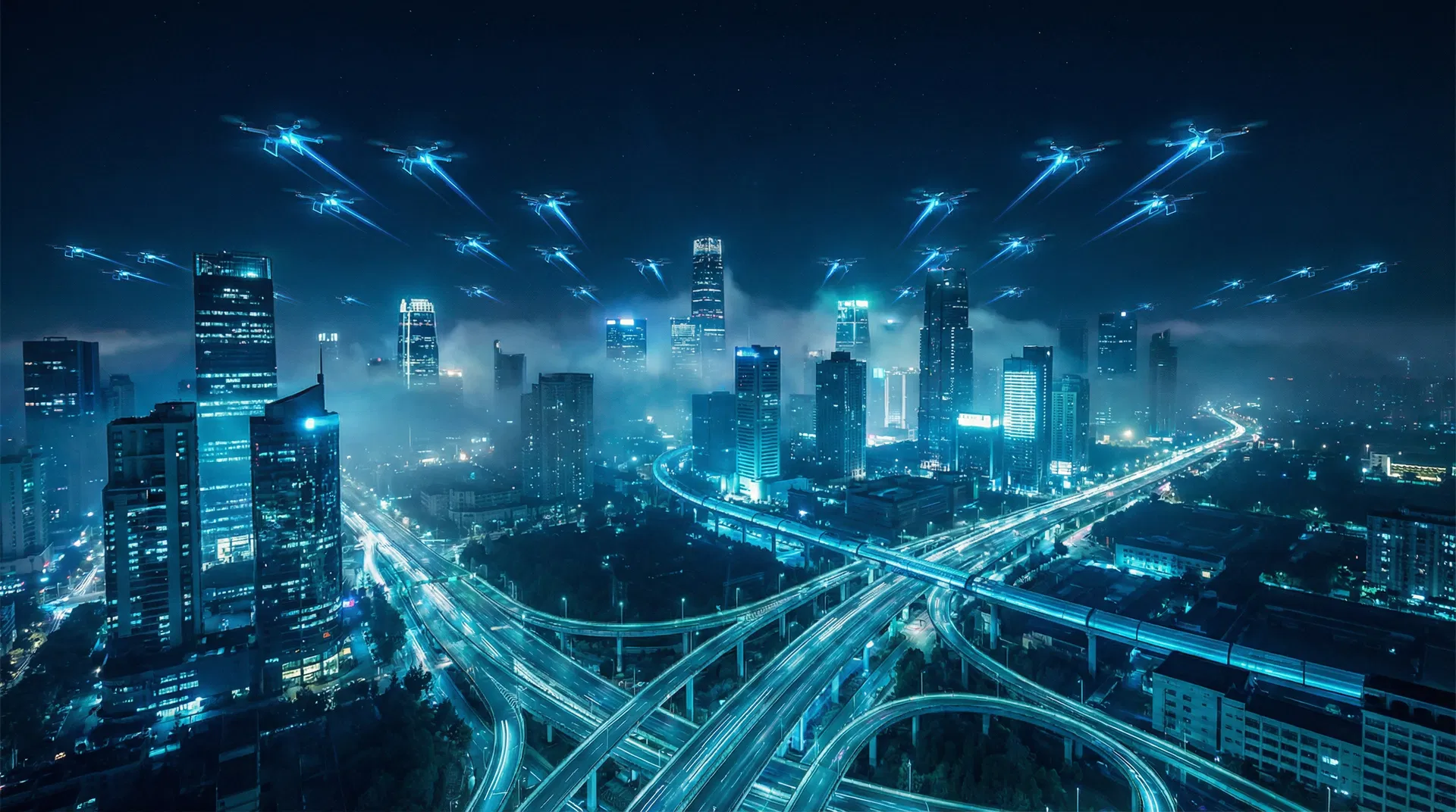 低空城市无人机编队