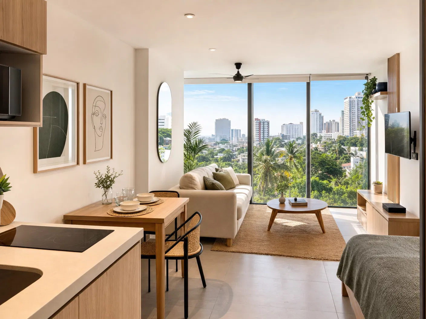 Interior de apartamento moderno en Paraguay, inversión inmobiliaria con rentabilidad por alquiler