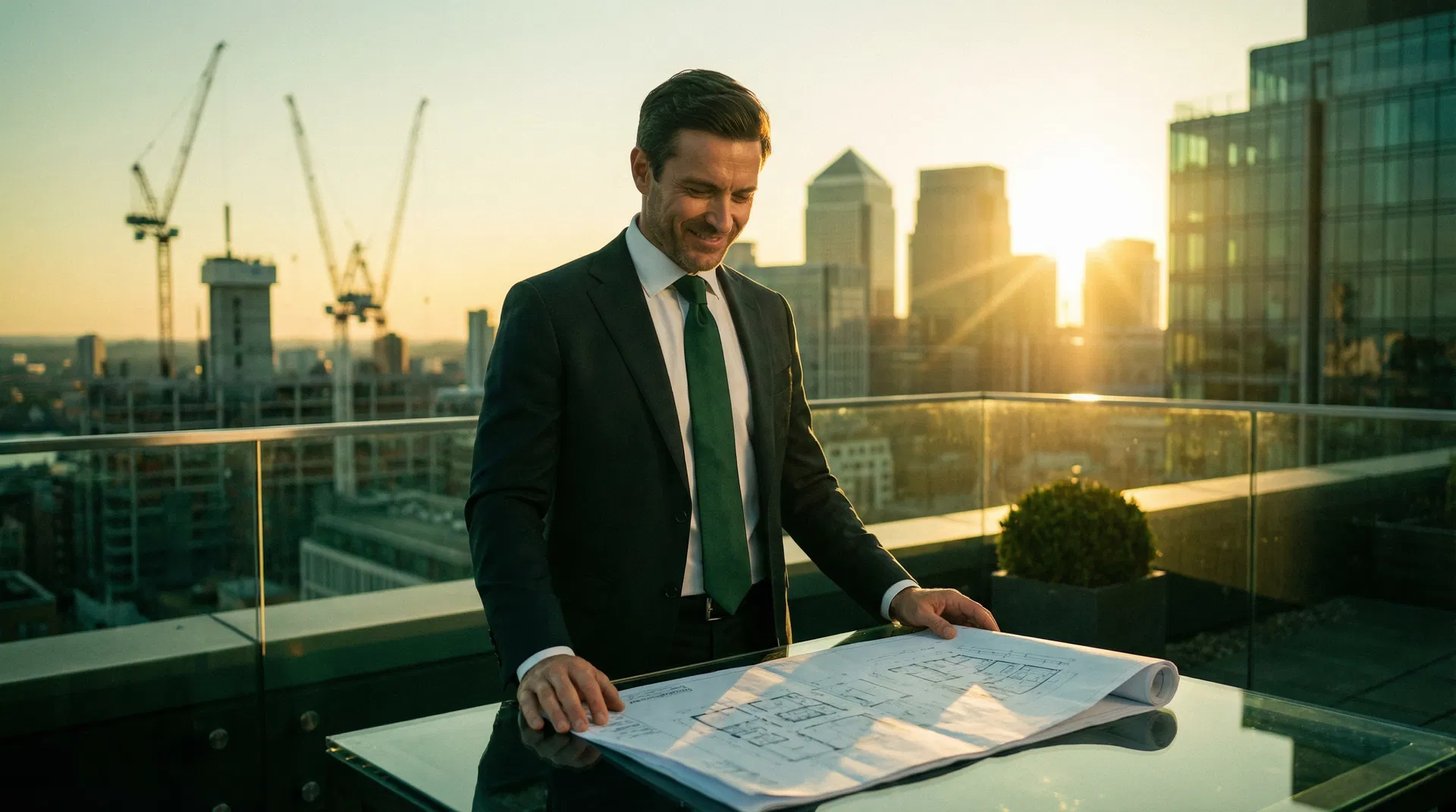 Commercial real estate investor reviewing property financing options