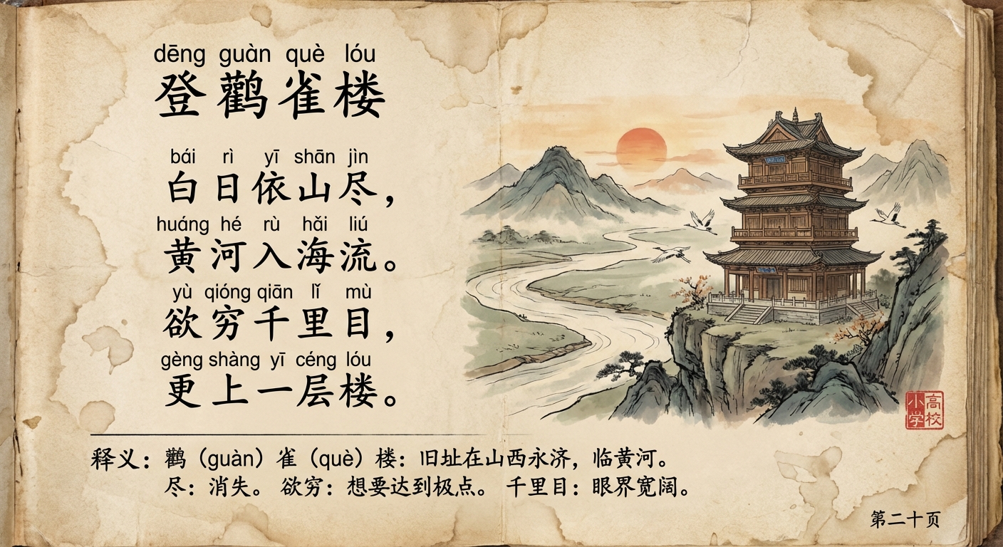 课文中的《登鹳雀楼》