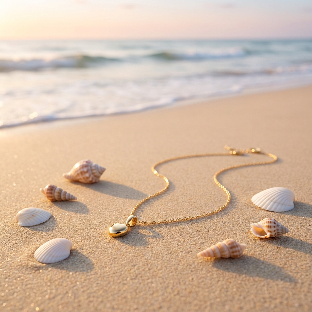 Beach Product Photography - Gold Jewelry