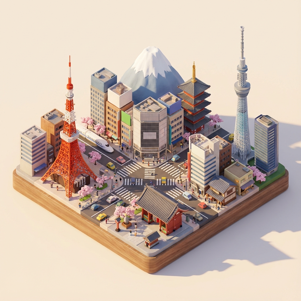 Tokyo Miniature Isometric Scene