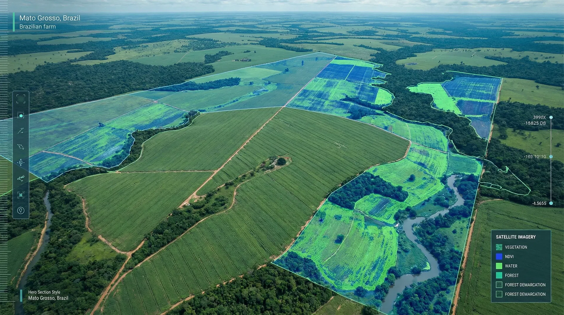 Imagem de satélite de propriedade rural
