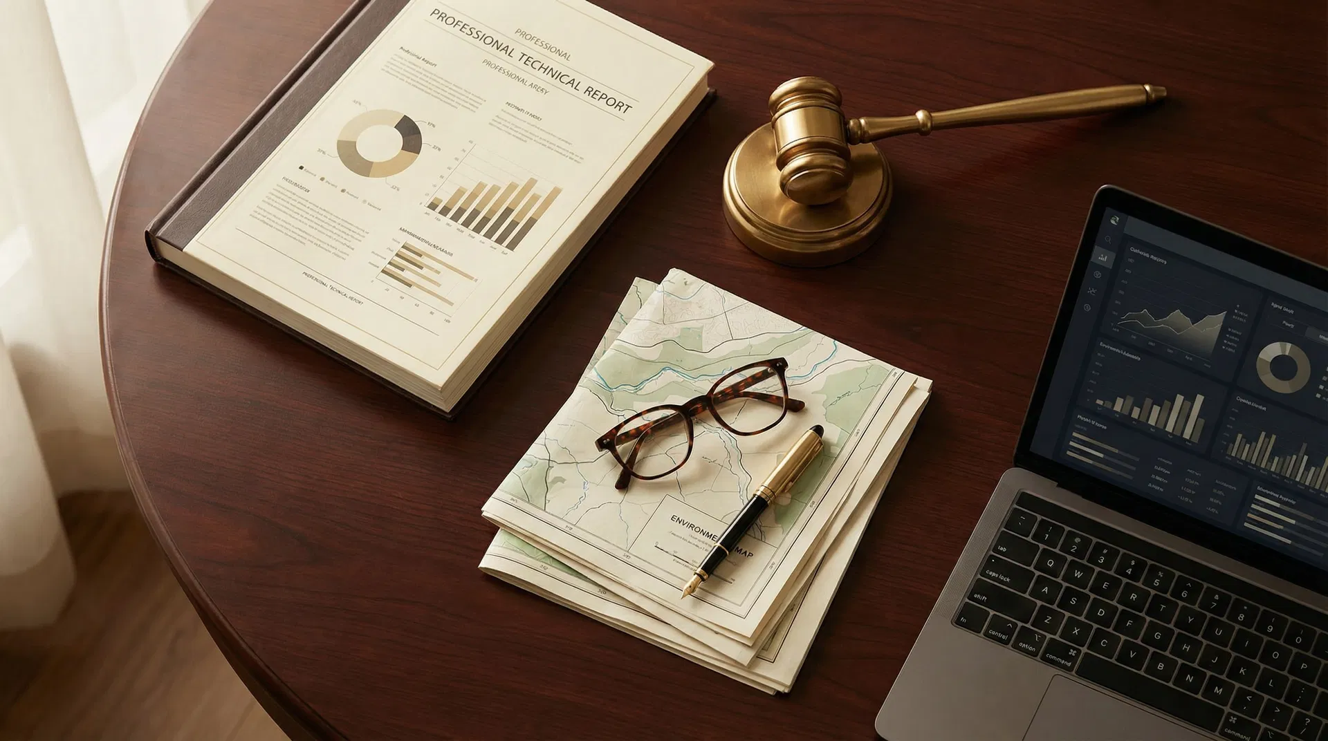 Documentos periciais e ferramentas de trabalho