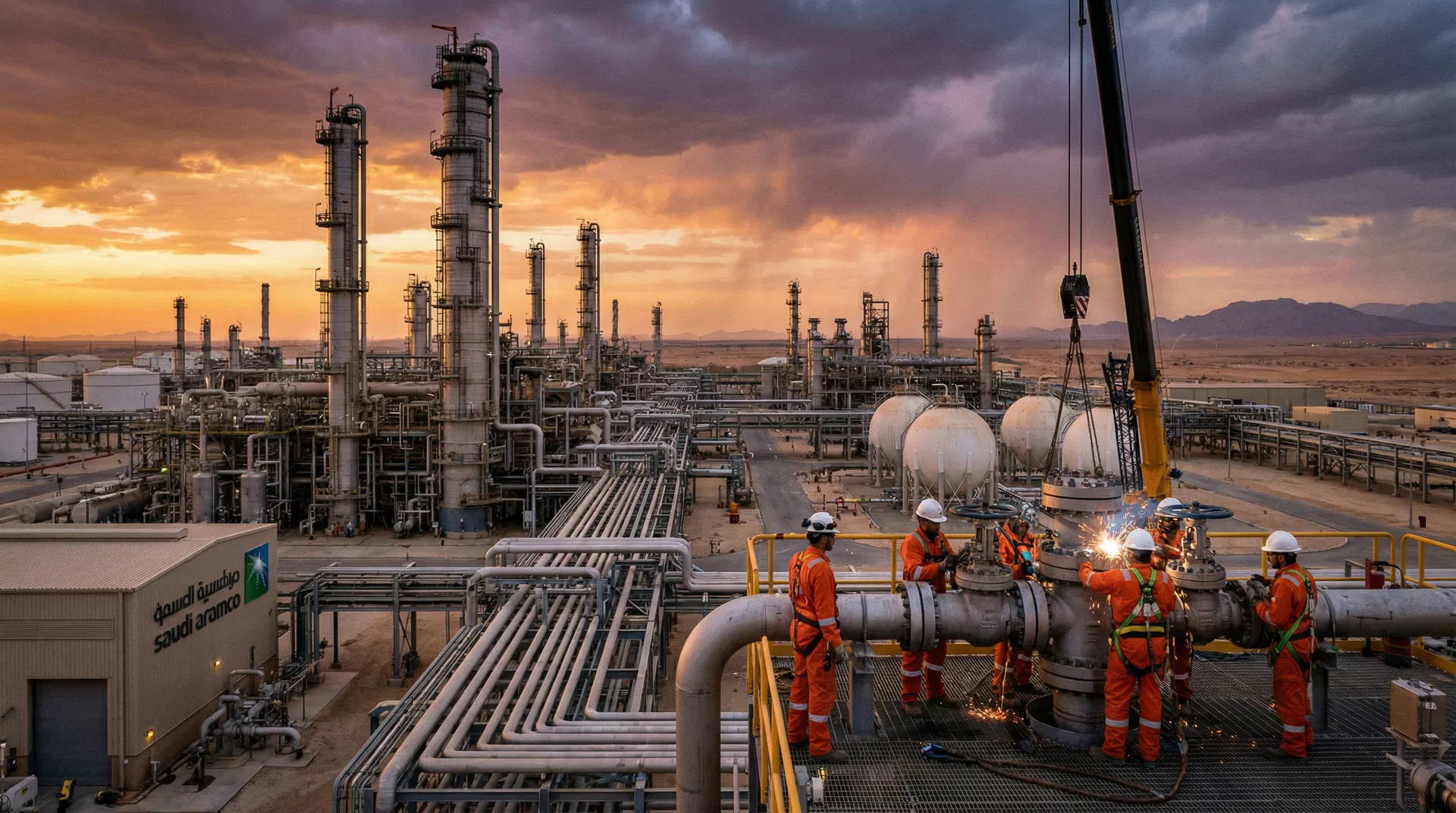 أعمال إنشائية - مرافق أرامكو بالجبيل