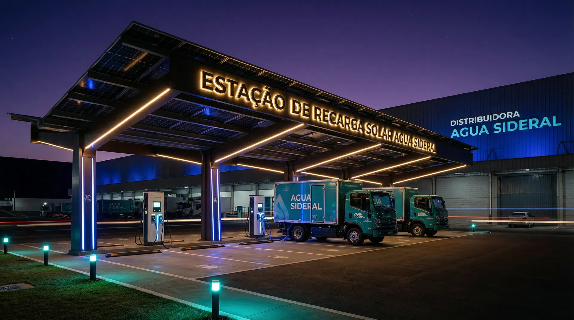 Estação de Recarga — Noturna