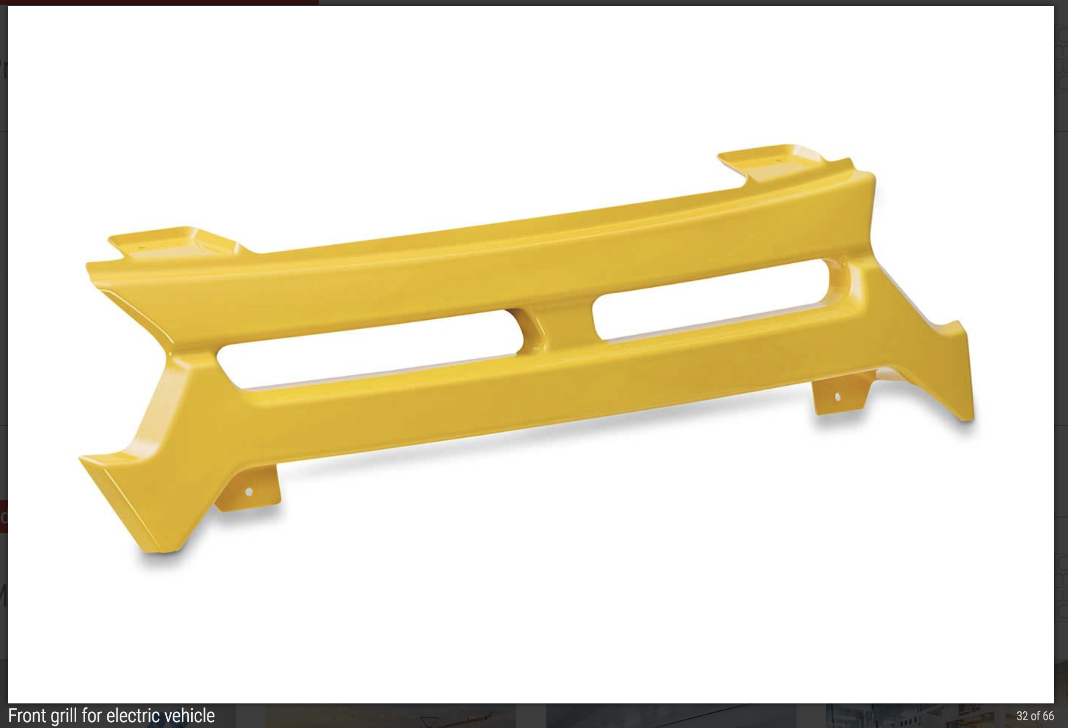 Vacuum formed EV front grill for commercial vehicle