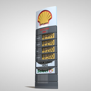 Large 3D thermoformed sign for a gas station or commercial business, showcasing deep draws and intricate shapes.