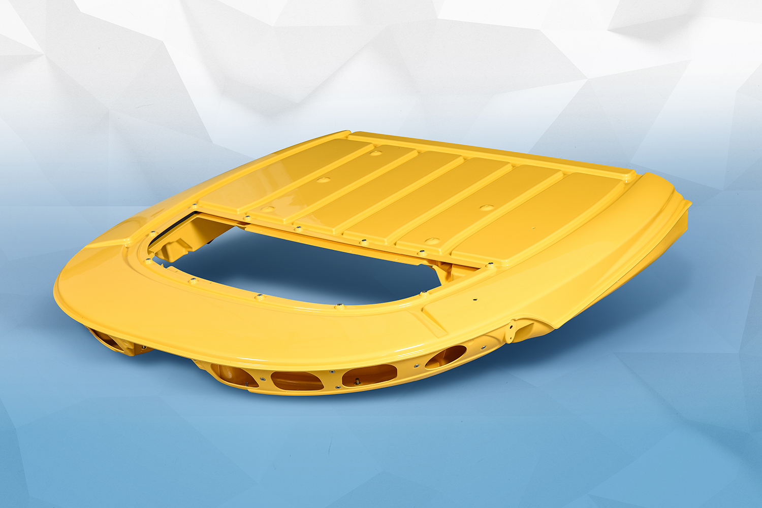 Thermoformed single sheet vehicle roof components ready for assembly