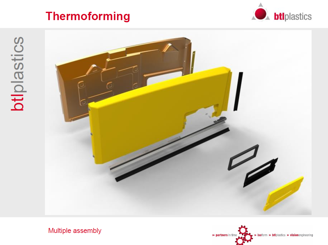 Vacuum formed ABS PMMA multi-part industrial enclosure assembly