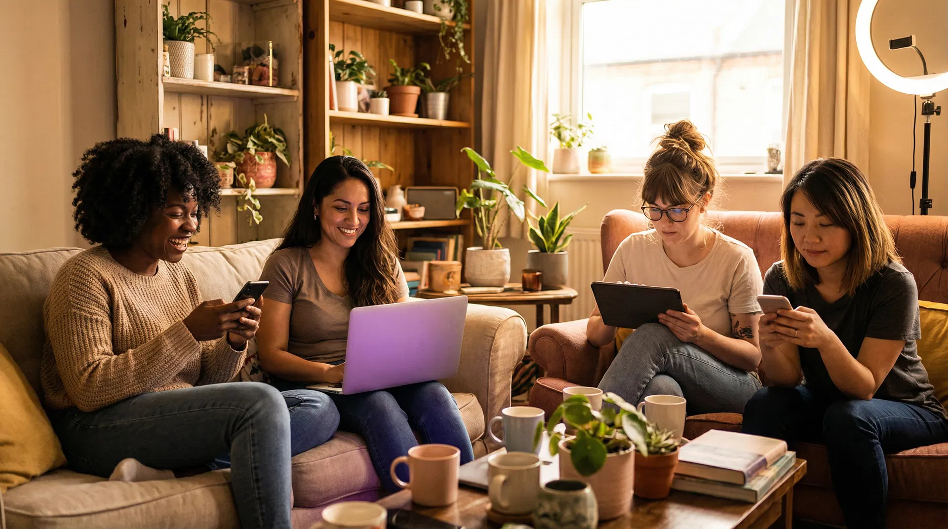 Diverse group of content creators