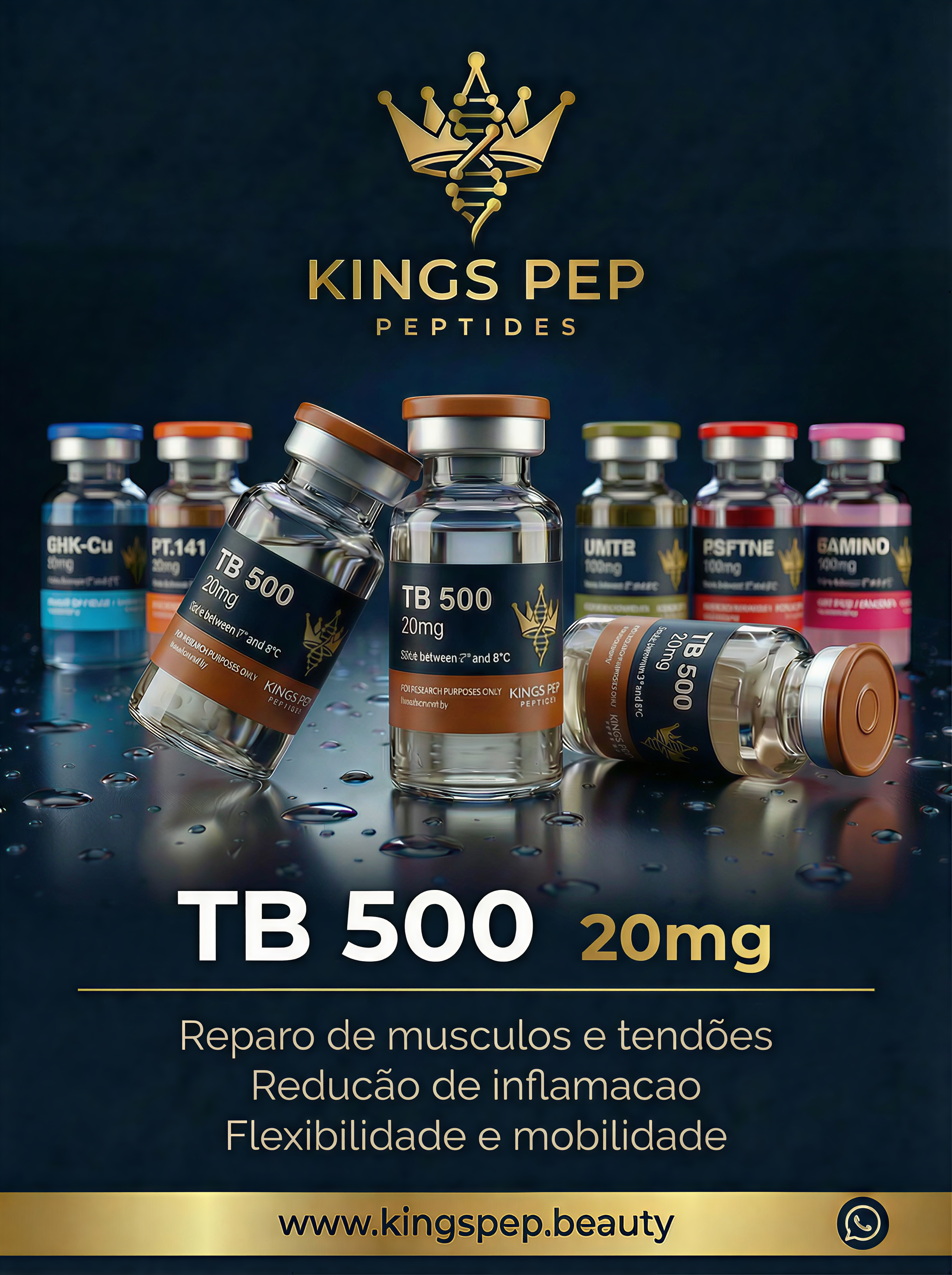 TB-500 20mg 20mg/frasco - peptídeo premium Kings Pep Peptides